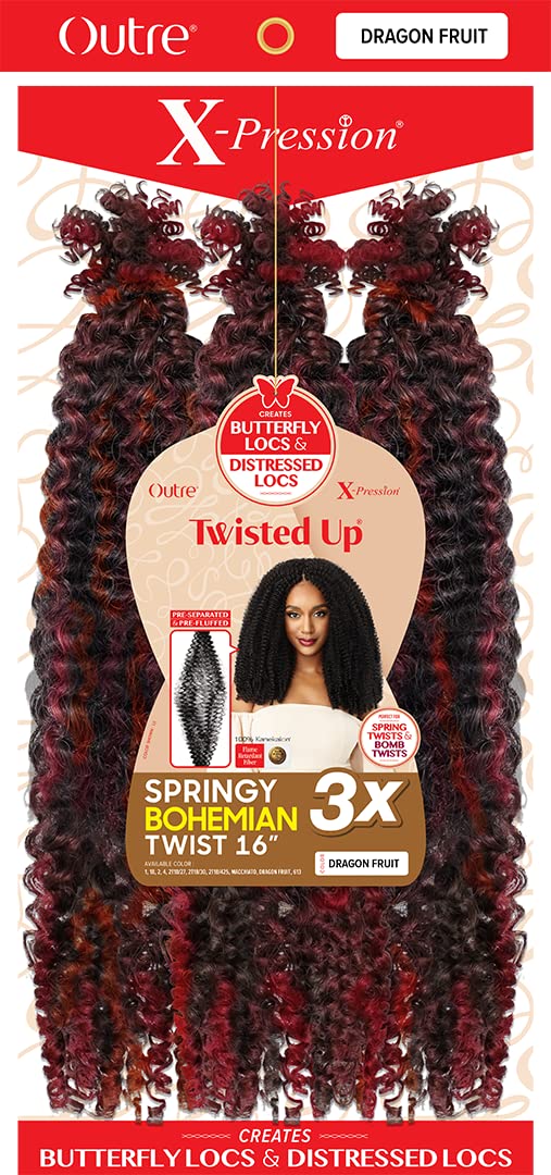 Outre Xpression Twisted Up Springy Bohemian Twist 3X (16, DRAGON FRUIT)