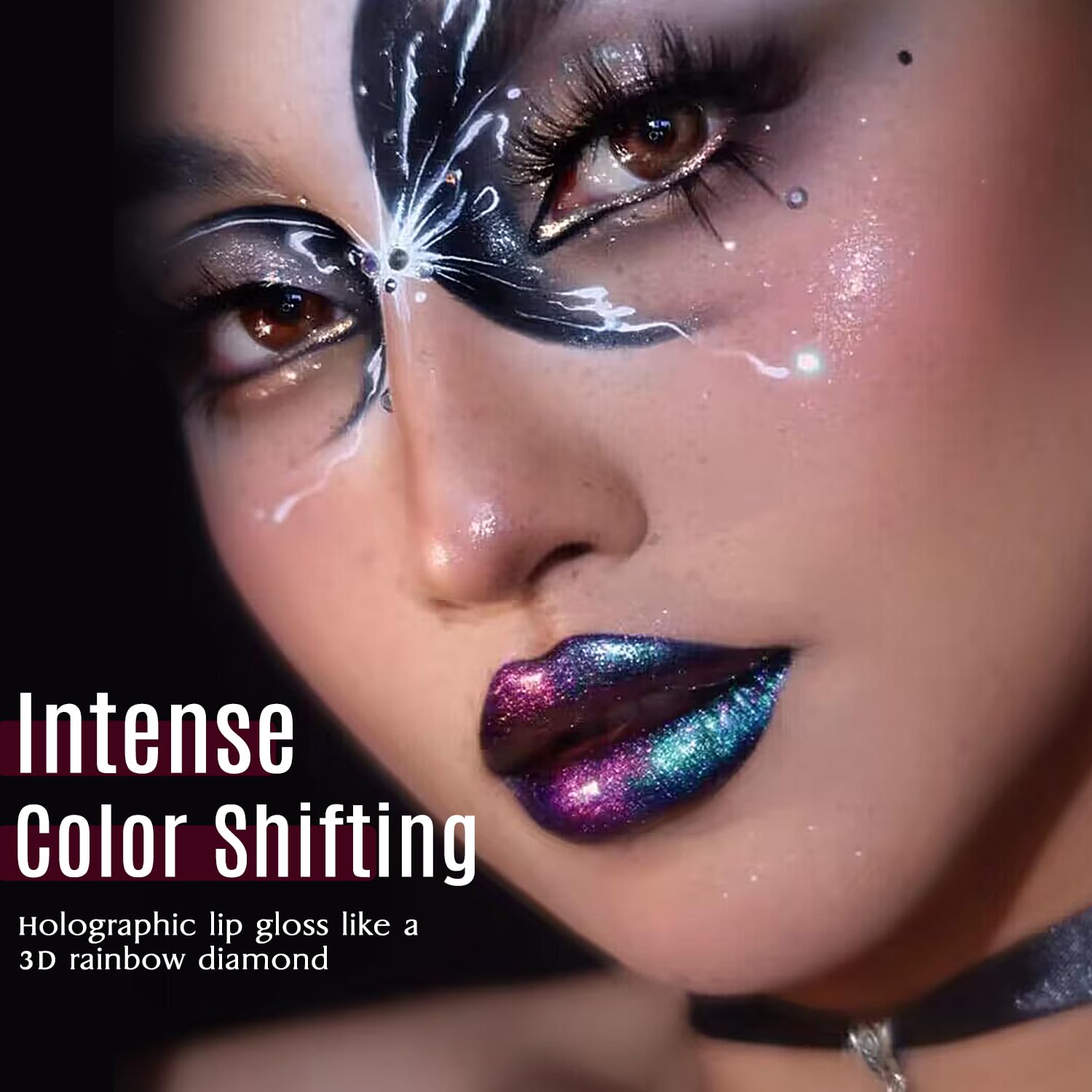 oygcee Chameleon Liquid Lipstick Blue Green Purple Color,Shimmer Metallic Colourful Lip Gloss for Women Girls Lips Makeup Gift,H