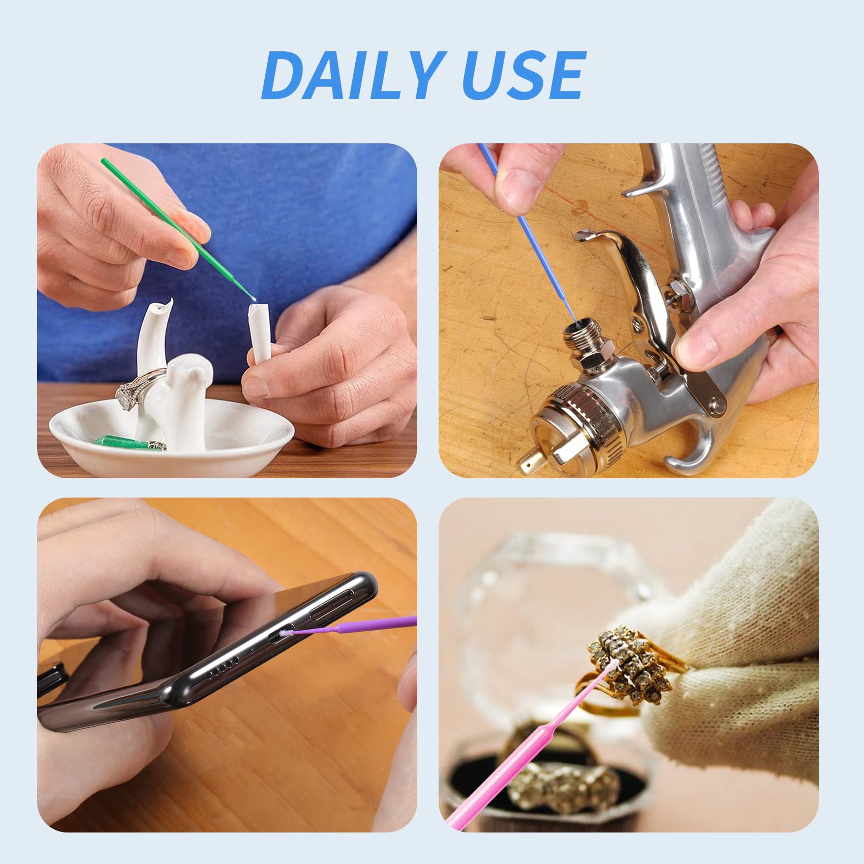 Annhua 400 PCS Pink Disposable Micro Applicator Brush - Latisse Application Swabs for Eyelash Extensions & Makeup Application