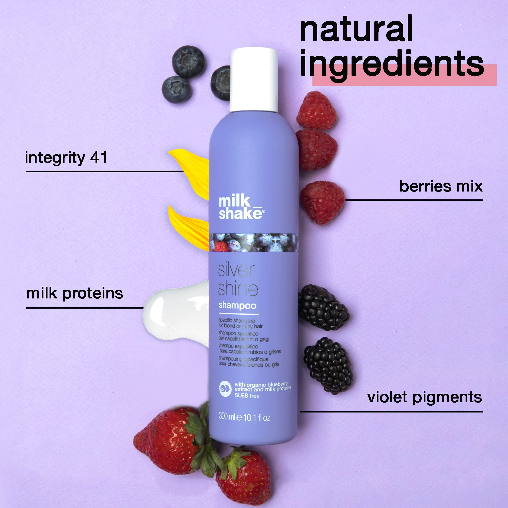 Milk_Shake Silver Shine Purple Shampoo For Blonde Hair - Blonde Toner For Brassy Hair 100% Sles-Free, 101 Fl Oz