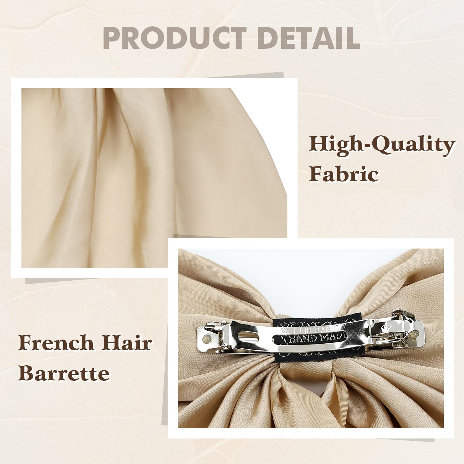 Cinaci 4 Pieces Large Big Oversized Satin Hair Bows With Long Tail French Barrettes Hair Clips Accessories For Women Girls Teens