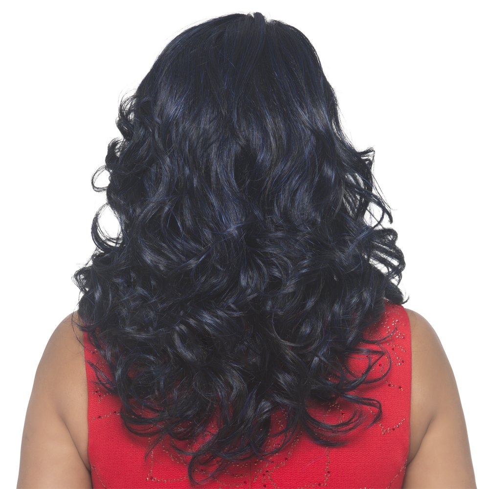 Vivica A Fox Hair Collection Silver-V New Futurua Synthetic Heat Resistant Fiber Pure Stretch Cap Wig, 1B, 5.8 Ounce