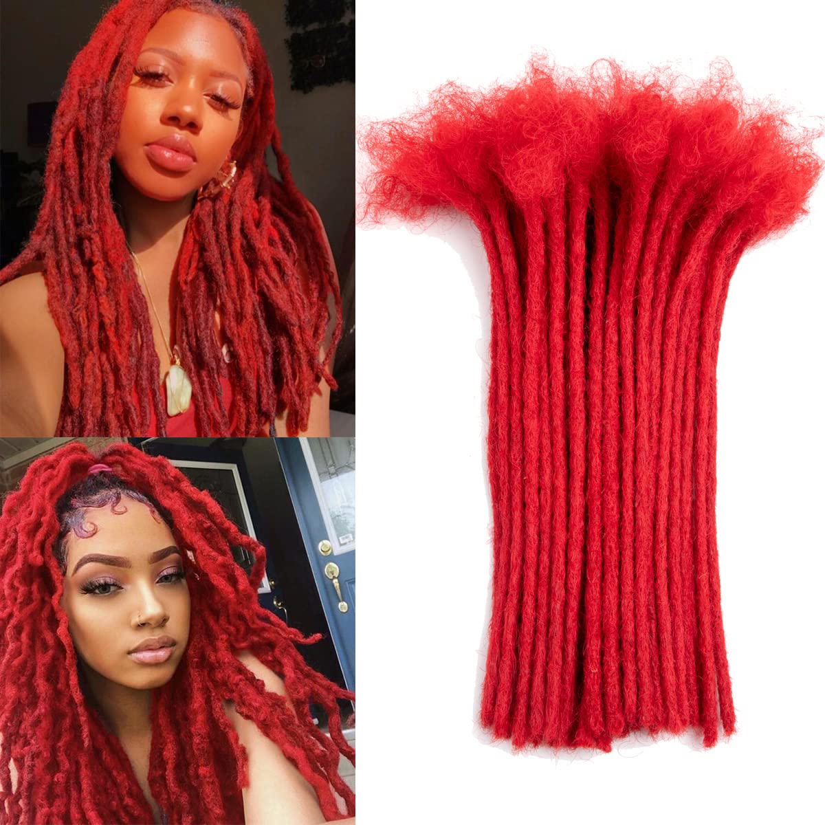 Teresa Small 100% Human Hair Dreadlock Extensions for Men/Women/Kids 0.4cm Width Full Hand-made Permanent Dread Locs Human Hair