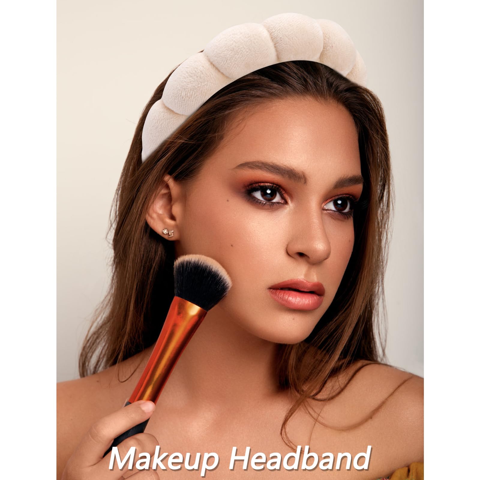 VELSCRUN 6 Pack Makeup and Skincare Headbands, Brown Microfiber Hair Accessories for Women
