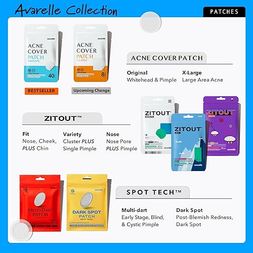 Avarelle Acne Cover Patch  Hydrocolloid Acne Pimple Patches  Zit Patches For Blemishes, Zits And Breakouts With Tea Tree, Calend