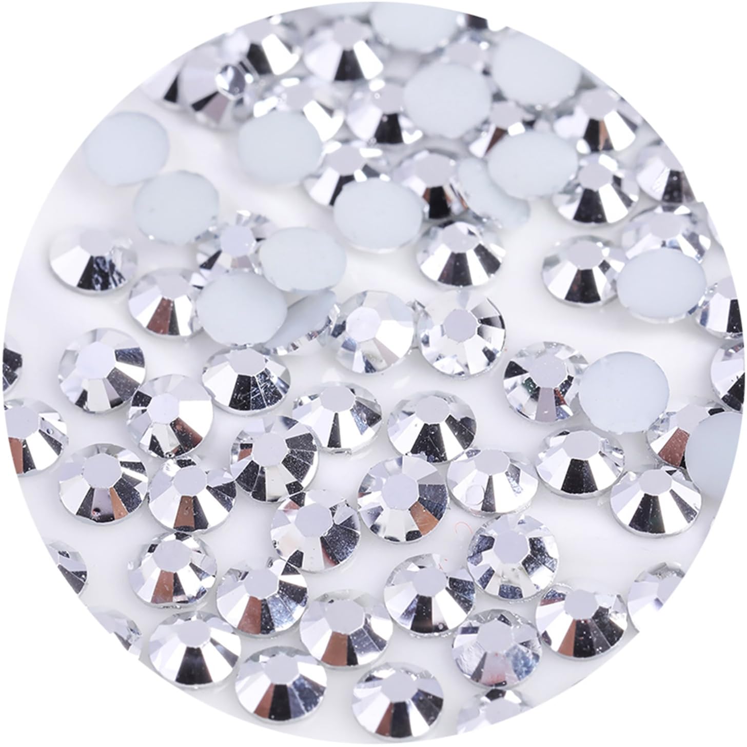1440 Pcs SS20 5mm Flatback Rhinestones for Nails Art Crafts Glitter Round Gems Crystals DIY Clothes Shoes(Silver)