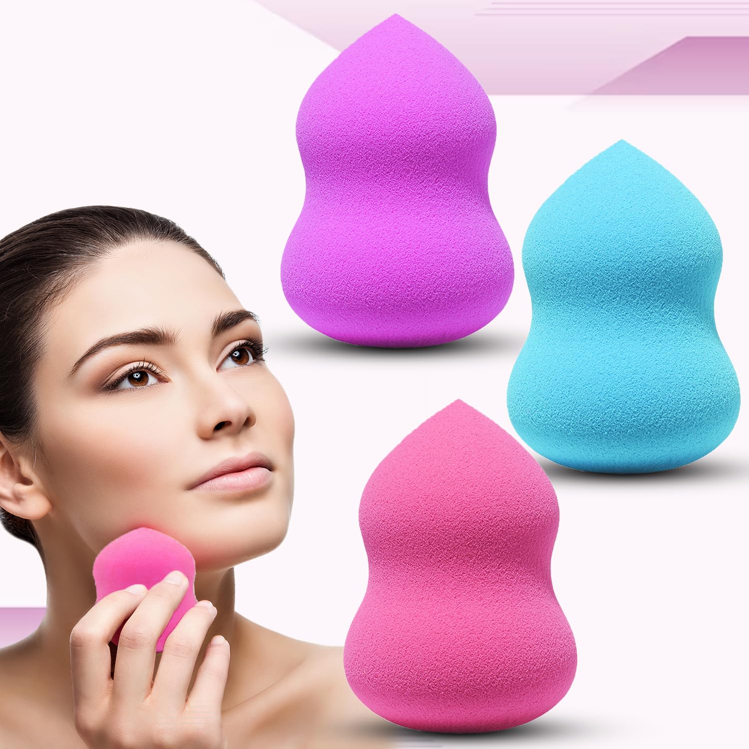 Majestique Blender Beauty Makeup Sponge Set | Foundation Blending Face Beauty Sponge | Flawless For Liquid | Cream And Powder | 