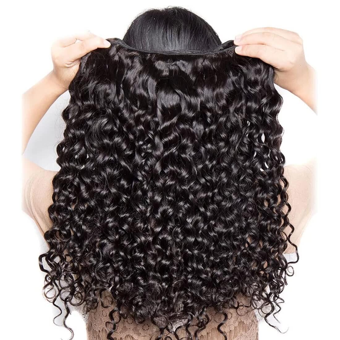 Releek Deep Wave Hair Bundles Human Hair Bundles Water Wave Brazilian Curly Wave Human Hair 3 Bundles 18 20 22 Inch 100% Unproce