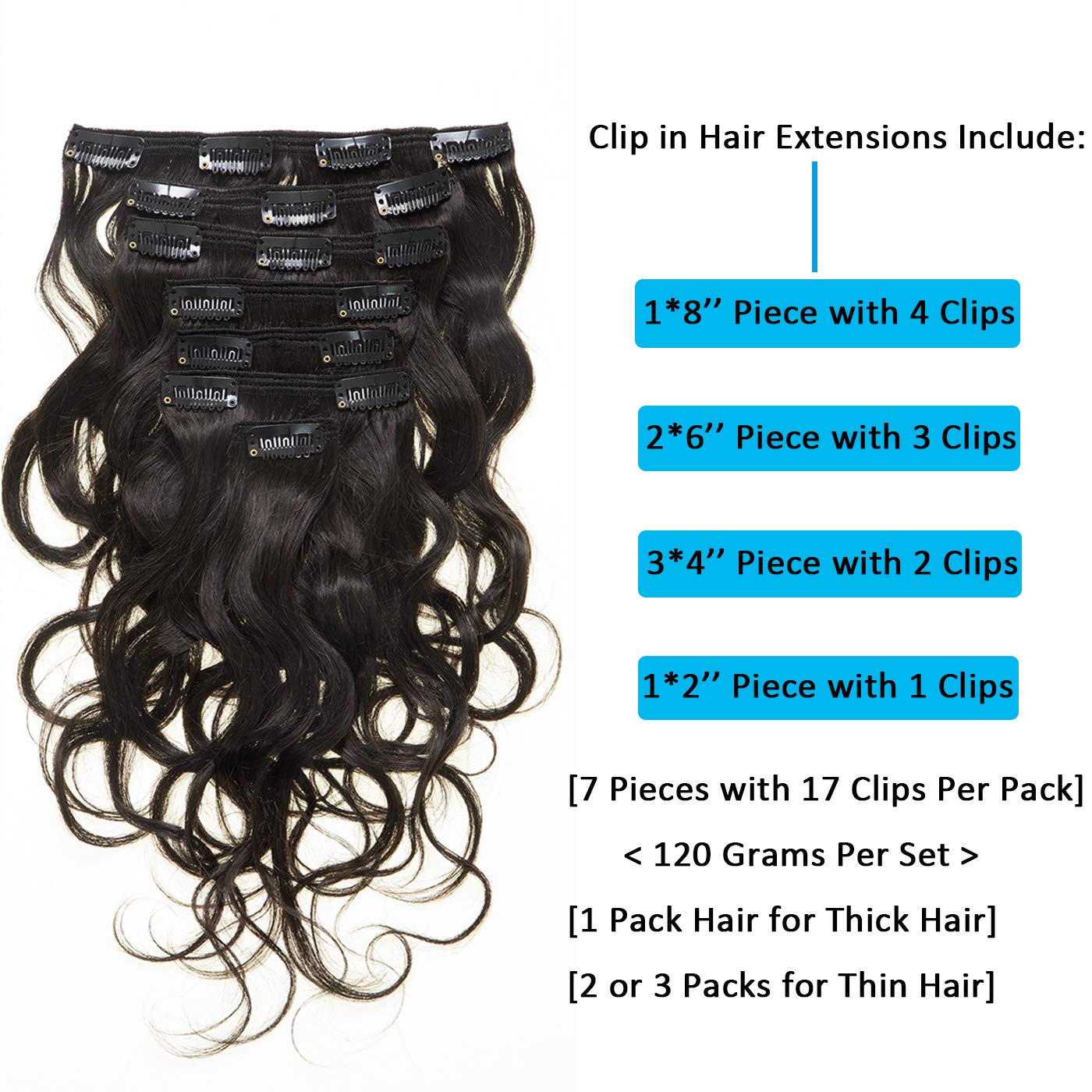 Caliee 16Inch Natural Wave Curly Clip In Hair Extension Make Full Head Hair For Black Women Human Hair Extensons Clip In Natural