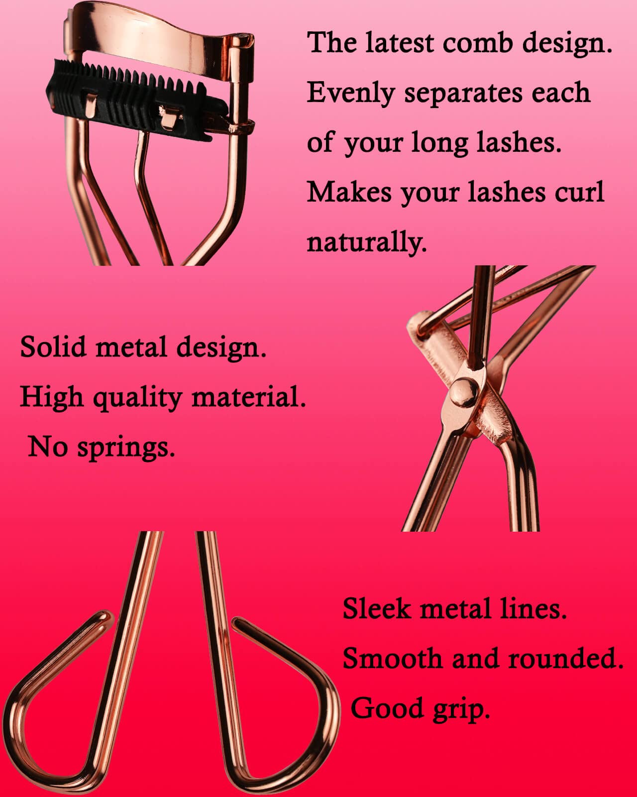 Eyelash Curlers with Comb and Eyelash Applicator Tweezers with Comb IMMER LIEBEN Press for 10 Seconds to Naturally Curl Your Las