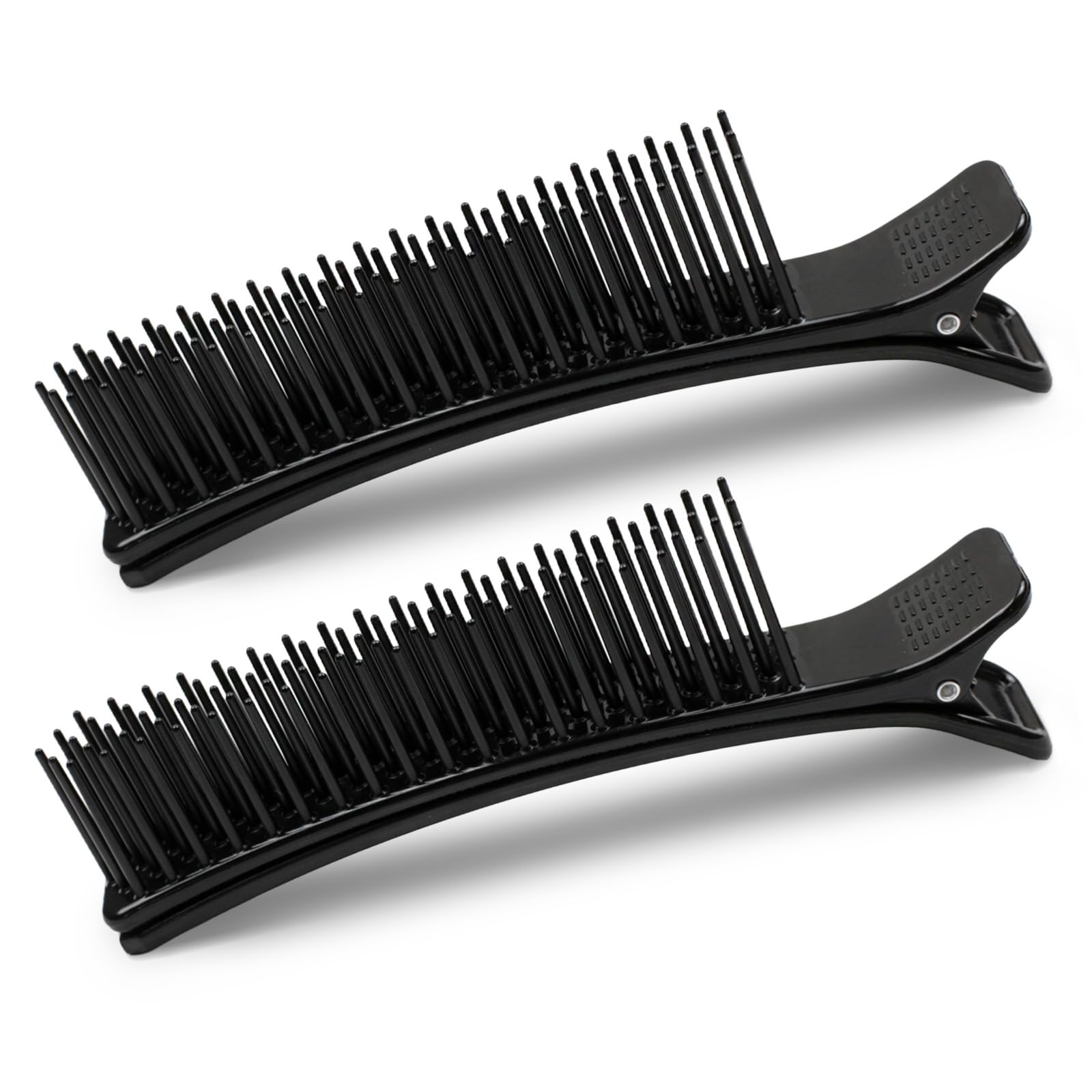 2Pack Black Grip Hair Clips  5.7 x 1.37 Sectioning Clips for Styling, Cutting & Coloring  Professional Salon Tools for Men 
