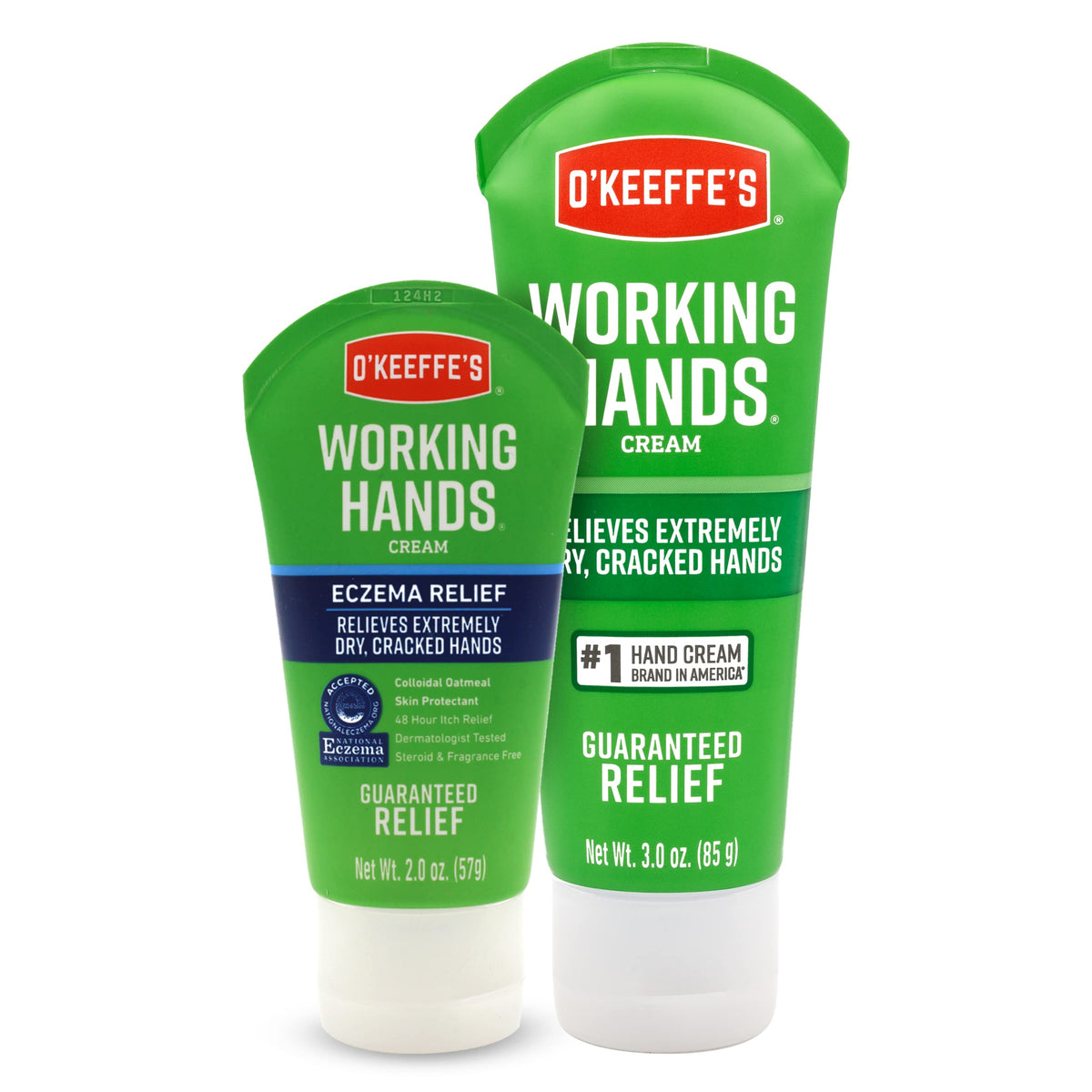 O'Keeffe's Working Hands Hand Cream, For Extremely Dry, Cracked Hands, 3 oz Tube and O'Keeffe's Eczema Relief Hand Cream, For Ex