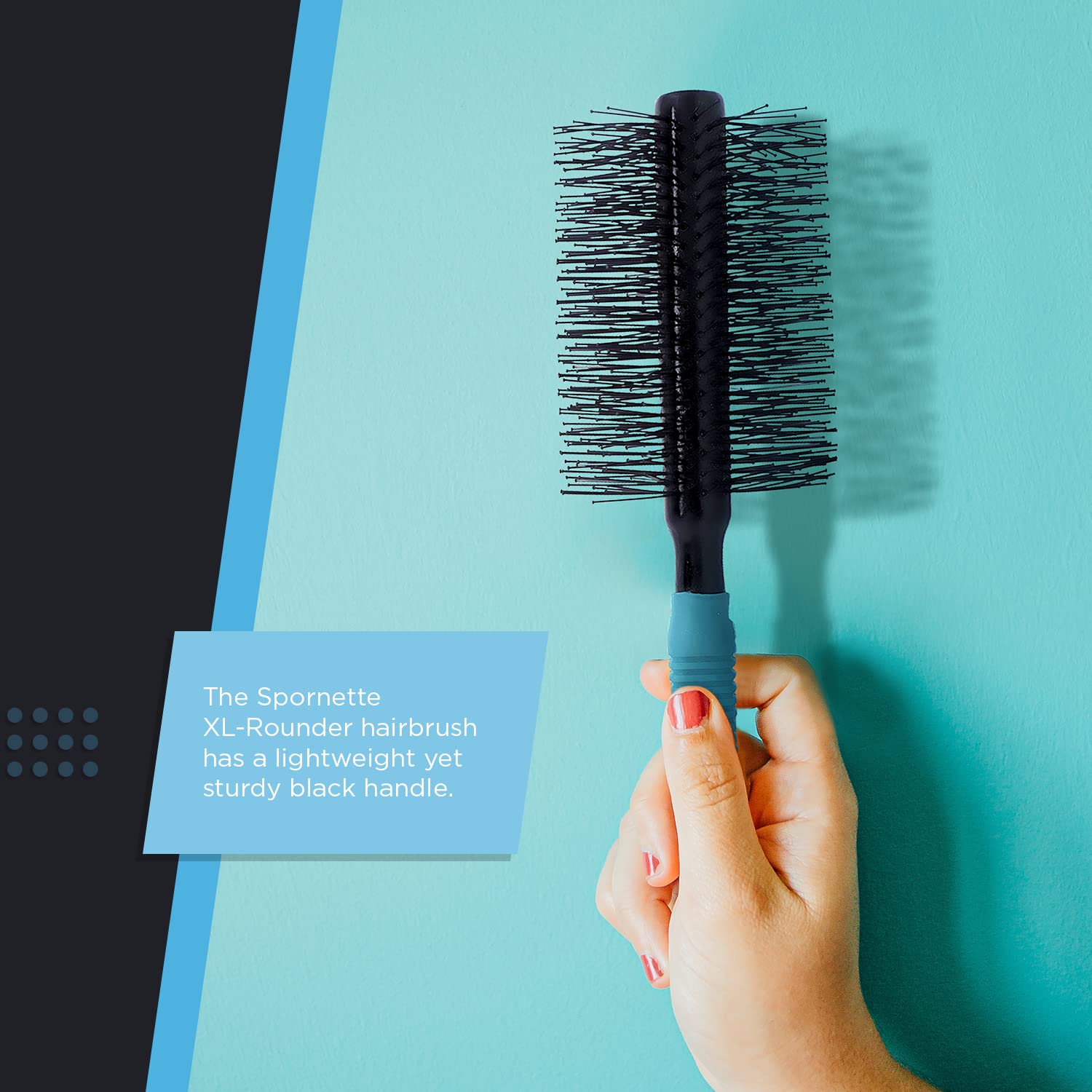 Spornette Double Stranded XL Nylon Round Brush 2.5 Inch (#964-XL) Straightening, Smoothing, Relaxing, De-Frizzing, Detangling, S