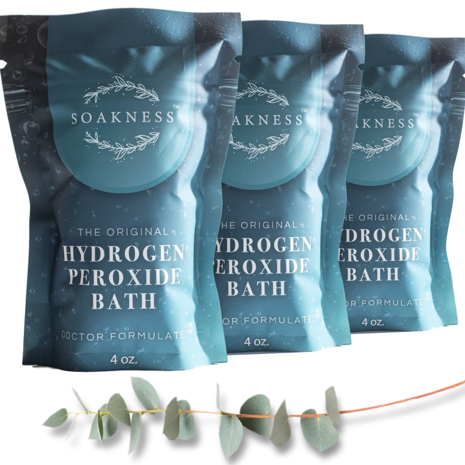 Hydrogen Peroxide Bath Epsom Salts For Soaking For Pain - Dead Sea Salt, Clay, Eucalyptus, Colloidal Oatmeal Bath, Energize And