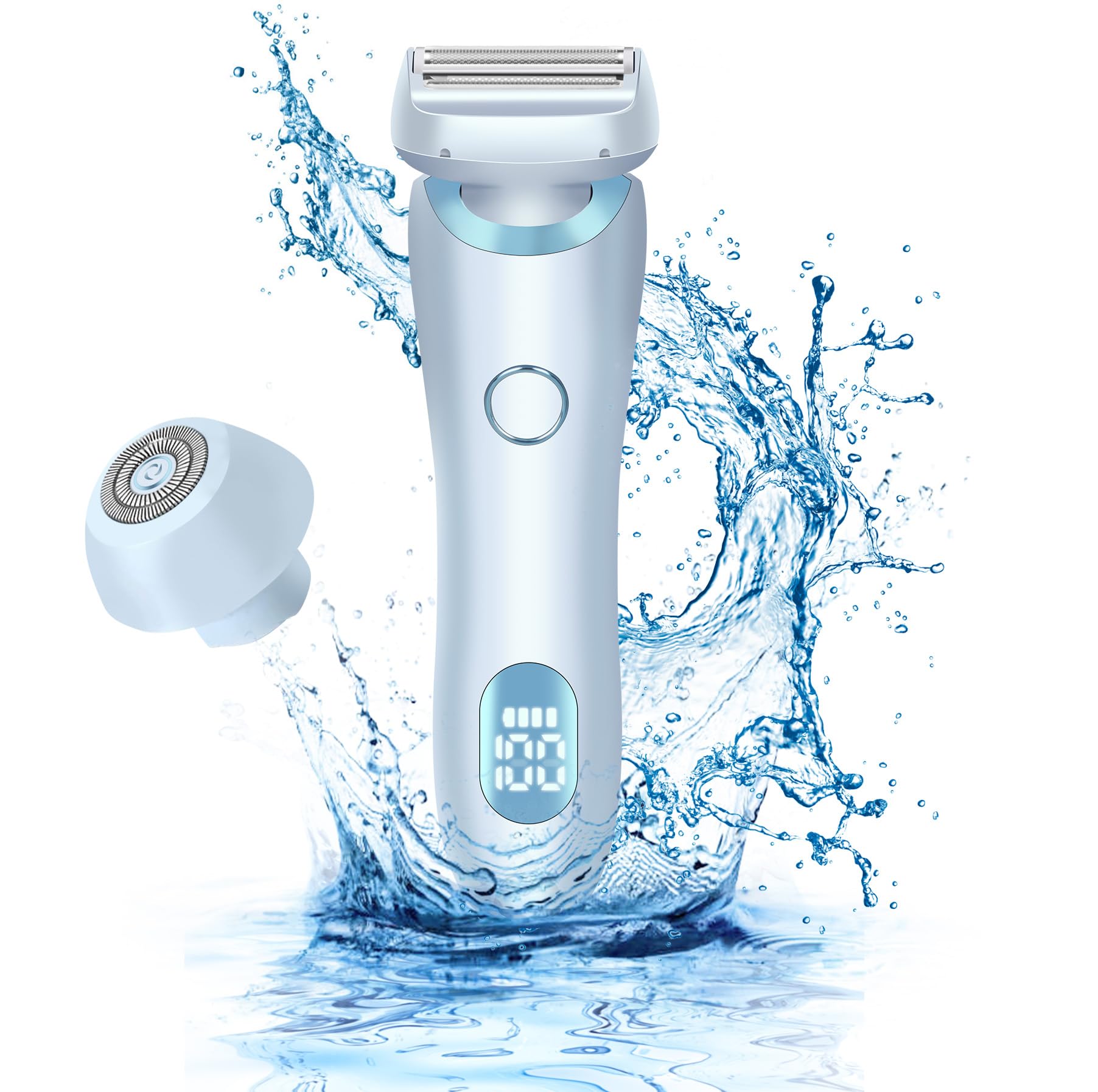 Electric Shaver Razors for Women 2-IN-1 Electric Razor for Womens Legs Underarm Face Pubic Hairs,Wet Dry Use Rechargeable Bikini