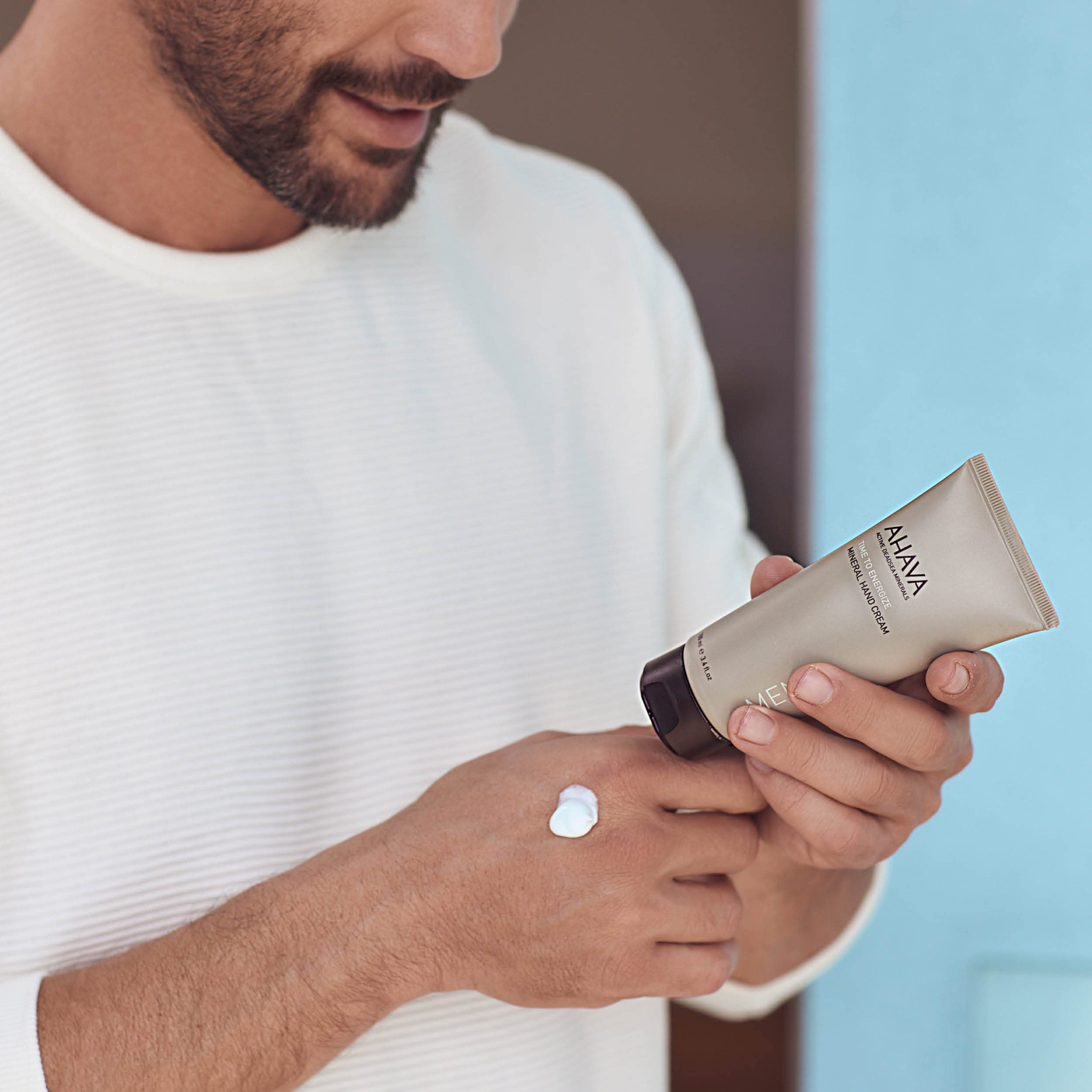 Ahava Men'S Mineral Hand Cream - Nourishing & Fast-Absorbing, Smoothes & Relieves Hands, Prevents Dryness, Enriched With G-Force