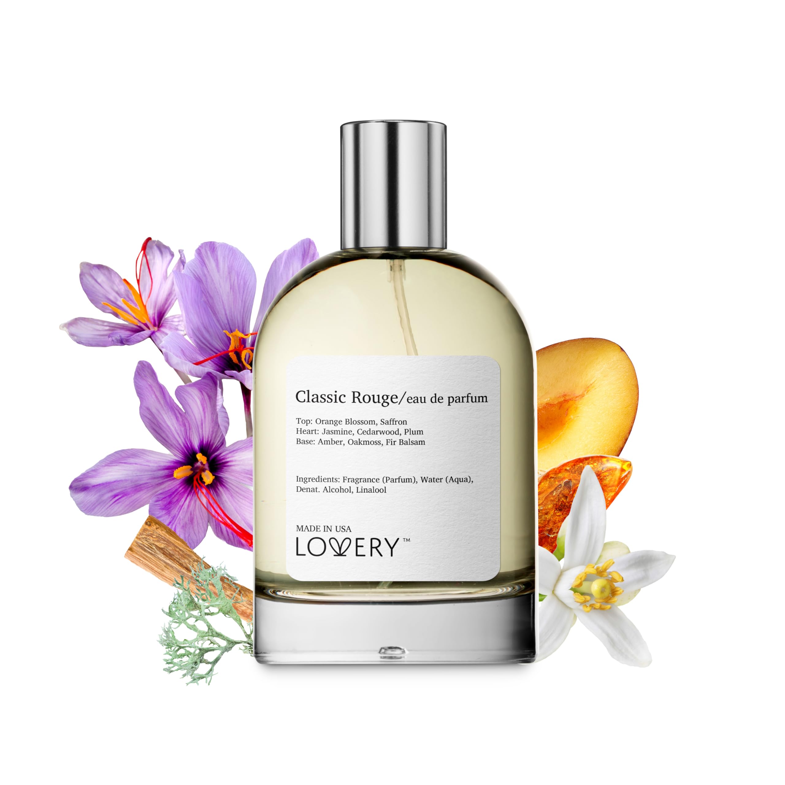 LOVERY Classic Rouge Eau de Parfum Inspired by B.accarat R.ouge 540, Long Lasting Perfume for Women & Men, Clean Fragrance Perfu