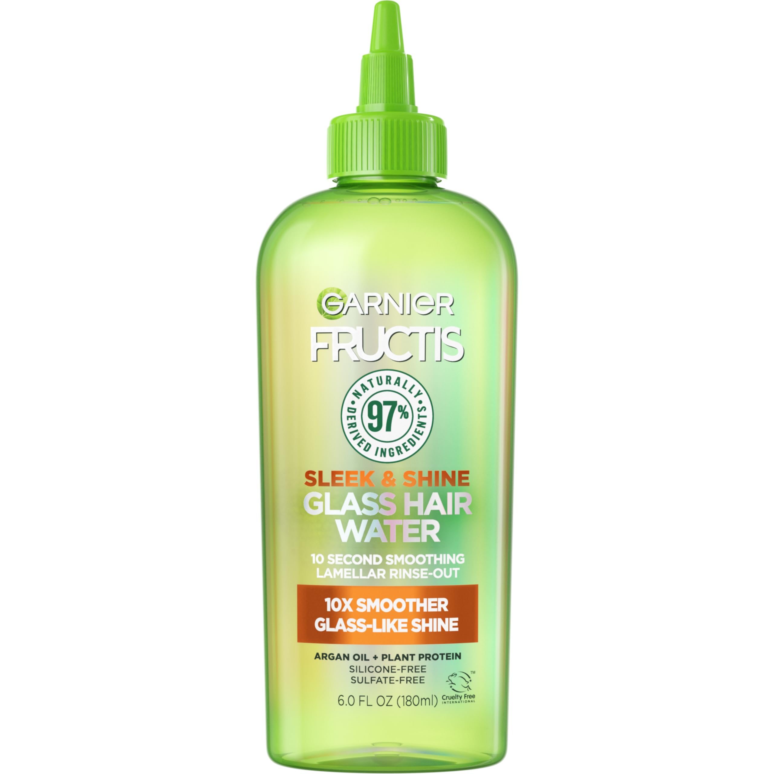 Garnier Fructis Sleek & Shine Glass Hair Water, 10 Seconds Lamellar Rinse Out, Argan Oil, 6.0 Fl Oz, 1 Count (Packaging May Vary
