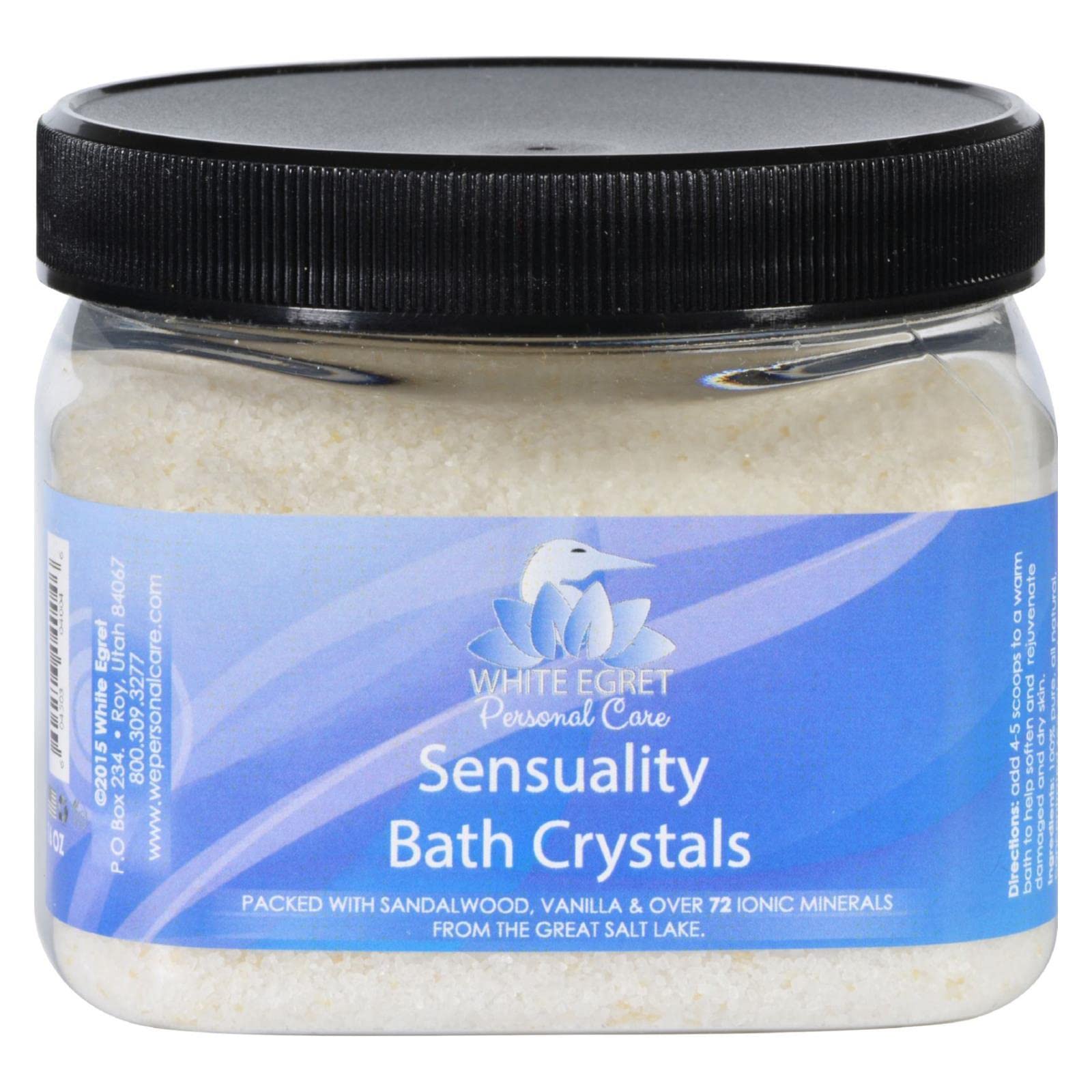 White Egret Personal Care Sensuality Bath Crystals, 16 Oz