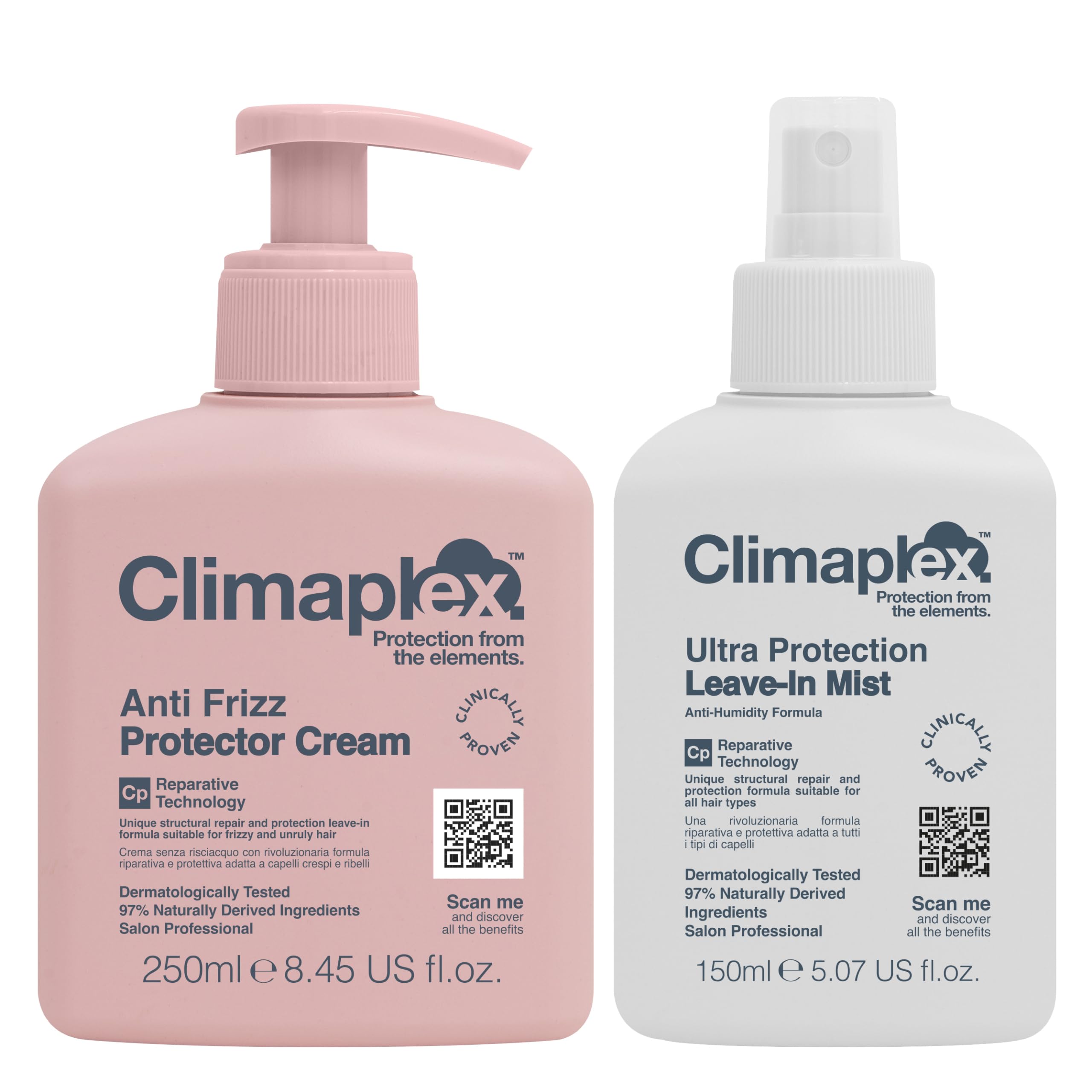 Anti Frizz Protector Cream And Climaplex Ultra Protection Leave-In Mist Kit By Climaplex For Unisex - 2 Pc Kit 8.45 Oz Cream, 5.
