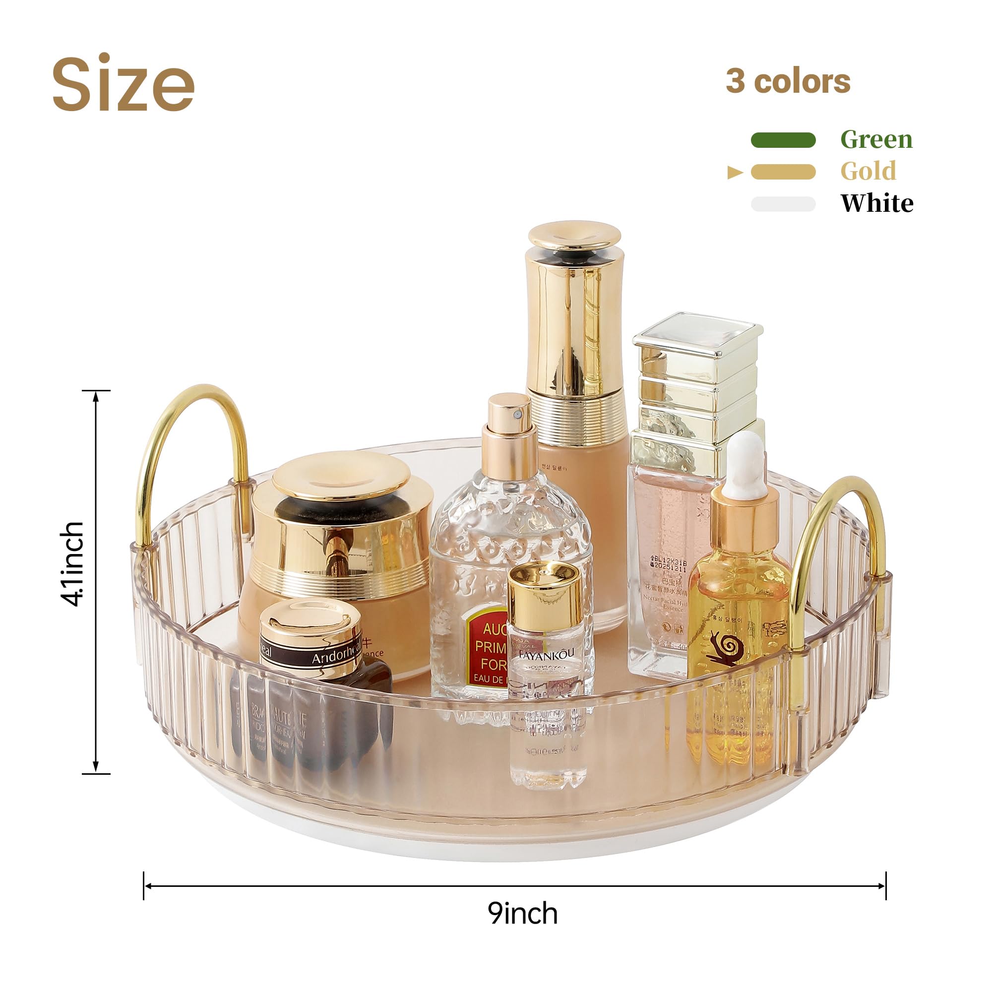360 Rotating Makeup Organizer For Vanity, Large Skincare Perfume Organizers, Bathroom Counter Make Up Organizers And Storage, Cl