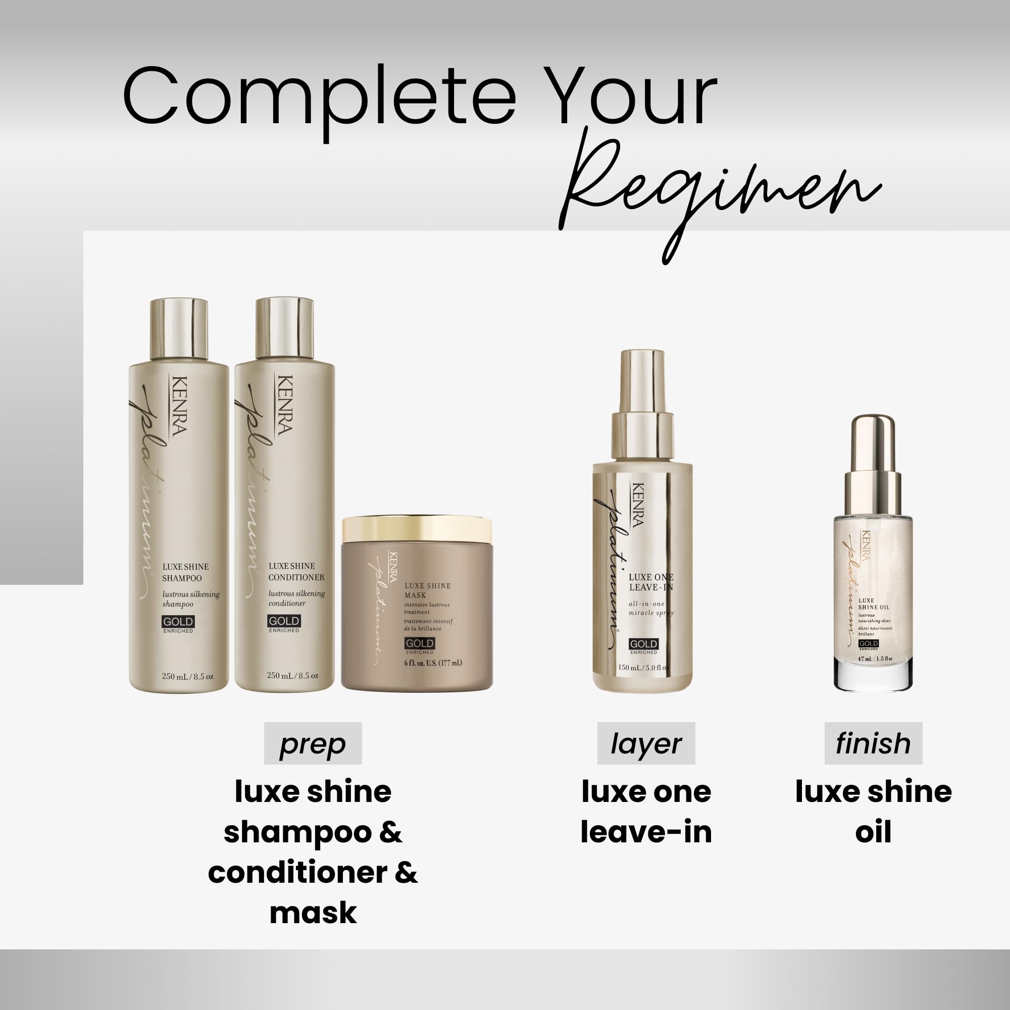 Kenra Platinum Luxe Shine Shampoo | Gold Enriched | Lustrous Silkening Shampoo | Transforms Dull And Lifeless Strands To Glamoro