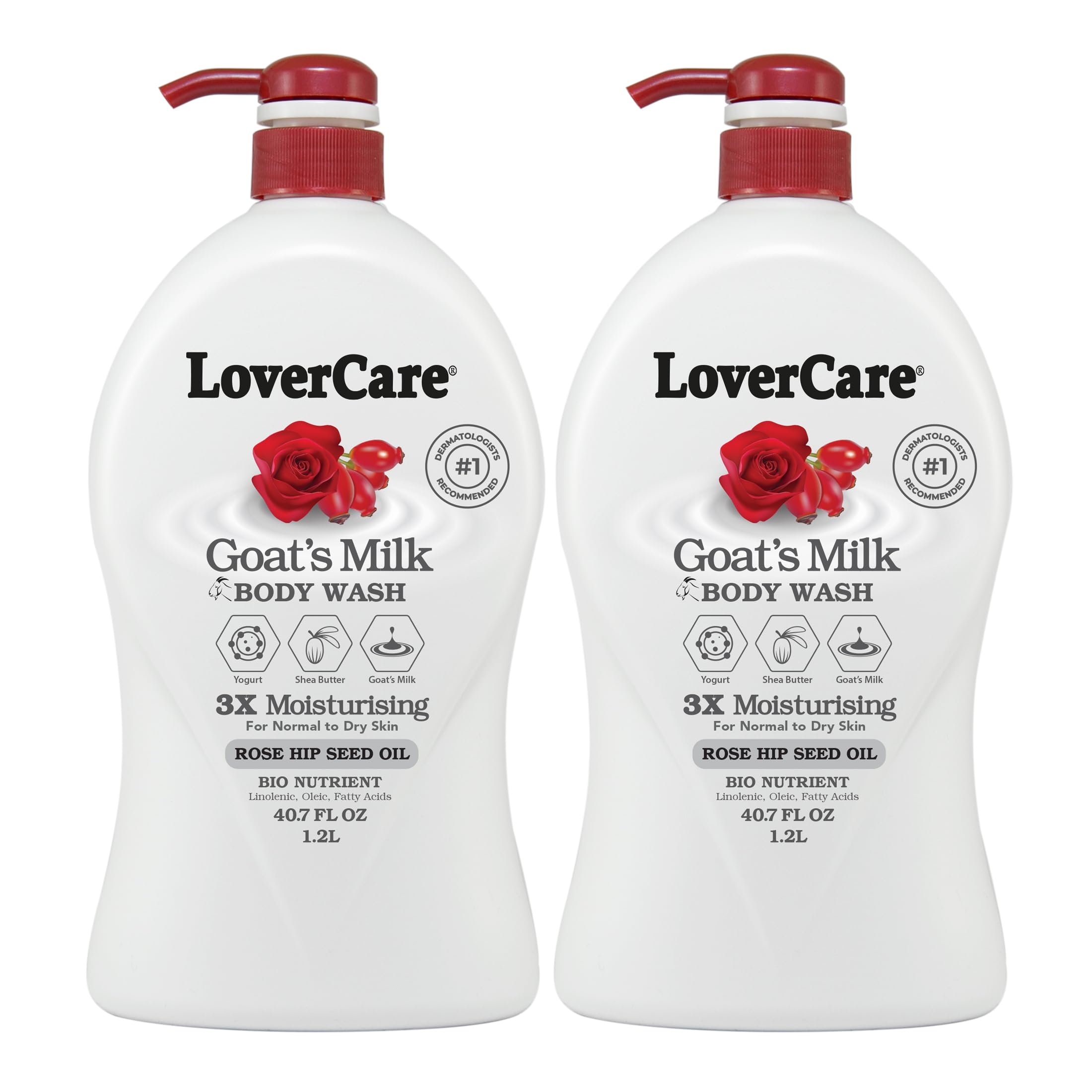 Lover'S Care Goat'S Milk Shower Cream 40.7Oz/1200Ml - Rose Hip Seed Oil