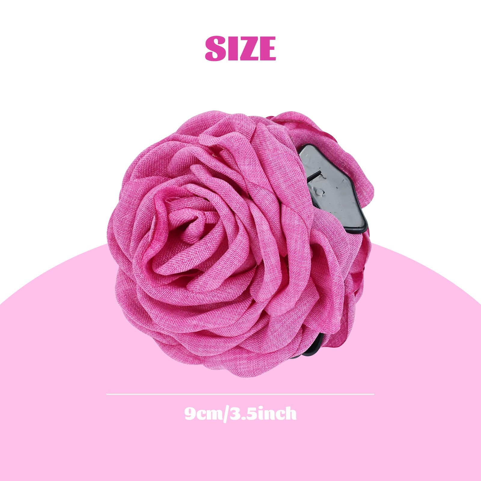 Cinaci 6 Pieces 9Cm/3.5'' Retro Flower Rose Hair Claws Clips With Strong Hold Floral Updo Hair Clips Barrettes Accessories For W