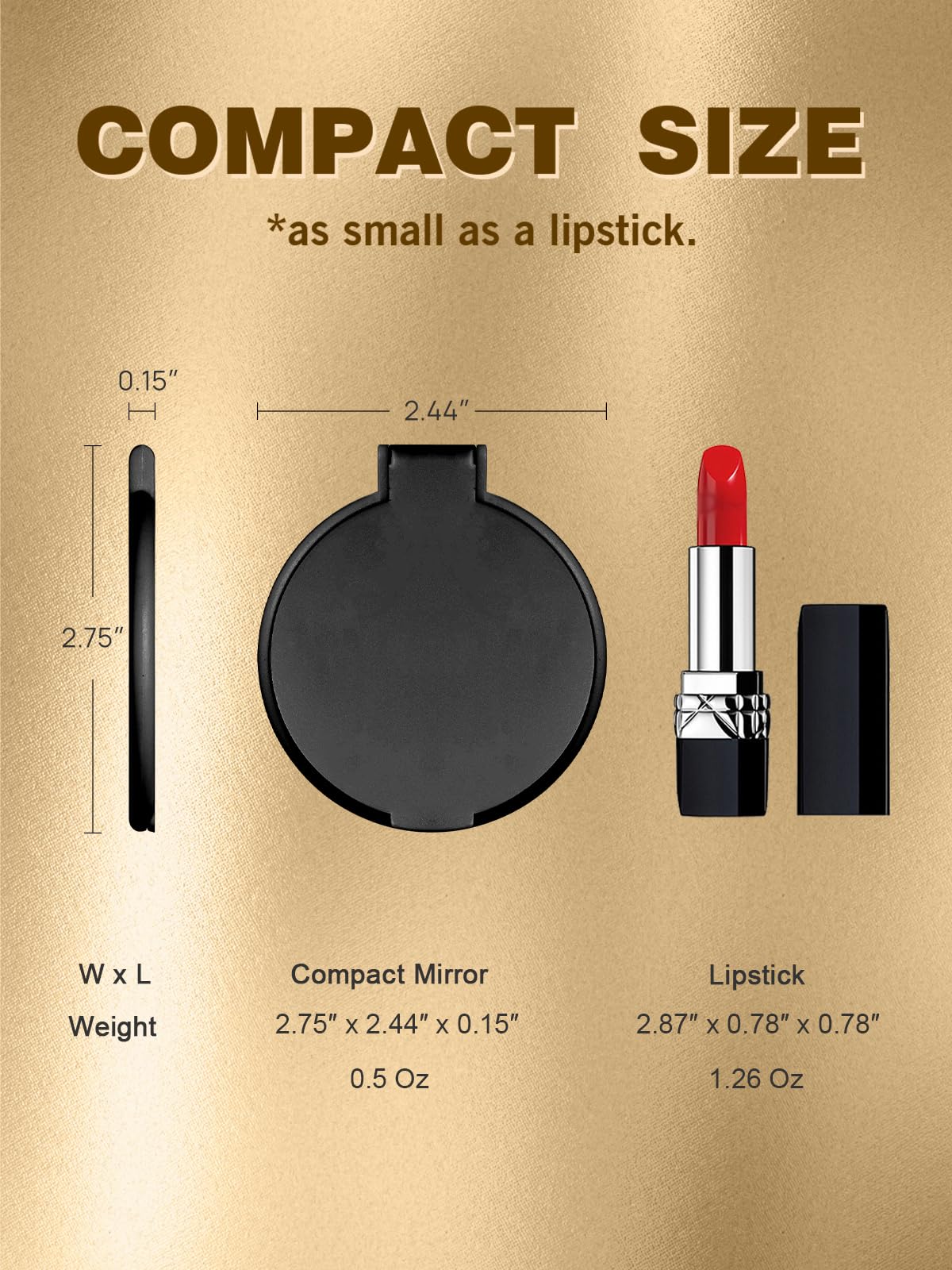 Qislee Compact Mirror Bulk, Round Makeup Mirror for Purse, Set of 96 (White)