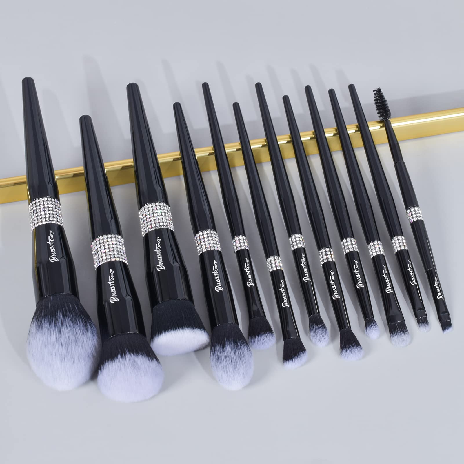 Bueart Design 16Pcs Premium Quality Labeled Pro Makeup Brushes Set With Foundations Powder Blush Concealer Blending Eyeshadow Co