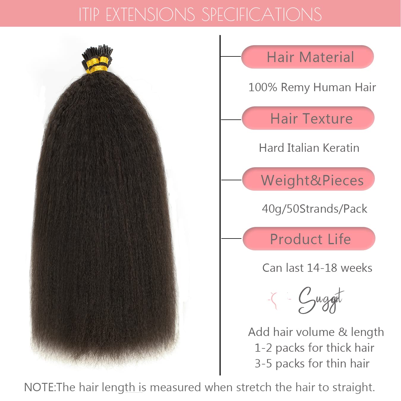 Loxxy Hair Extensions Real Human Hair I Tips Kinky Straight Cold Fusion Itip Human Hair Extensions For Black Women Natural Black