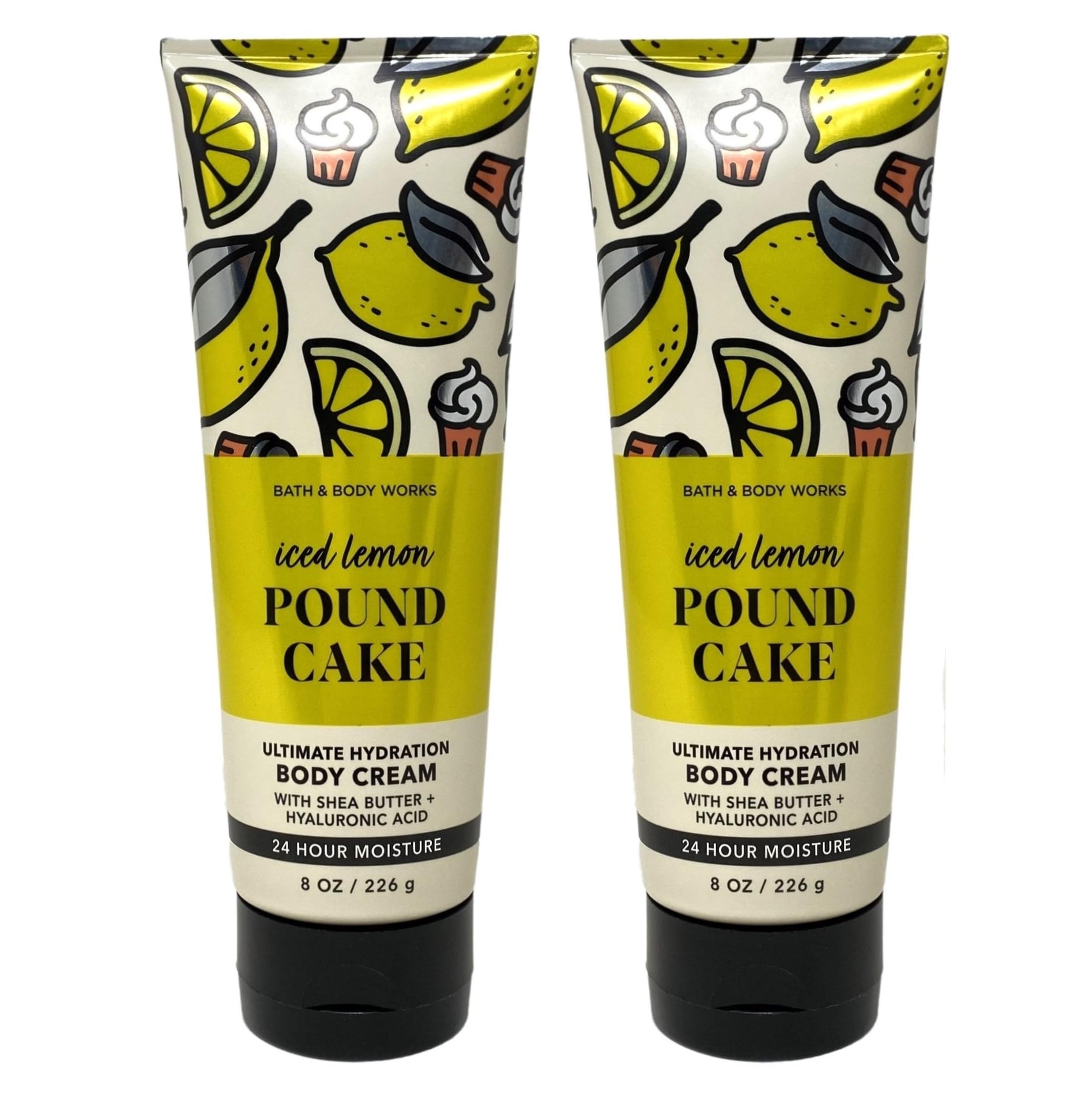 Bath & Body Works Ultimate Hydration Body Cream Pack Of 2 (Iced Lemon Pound Cake),8.0 Fluid_Ounces