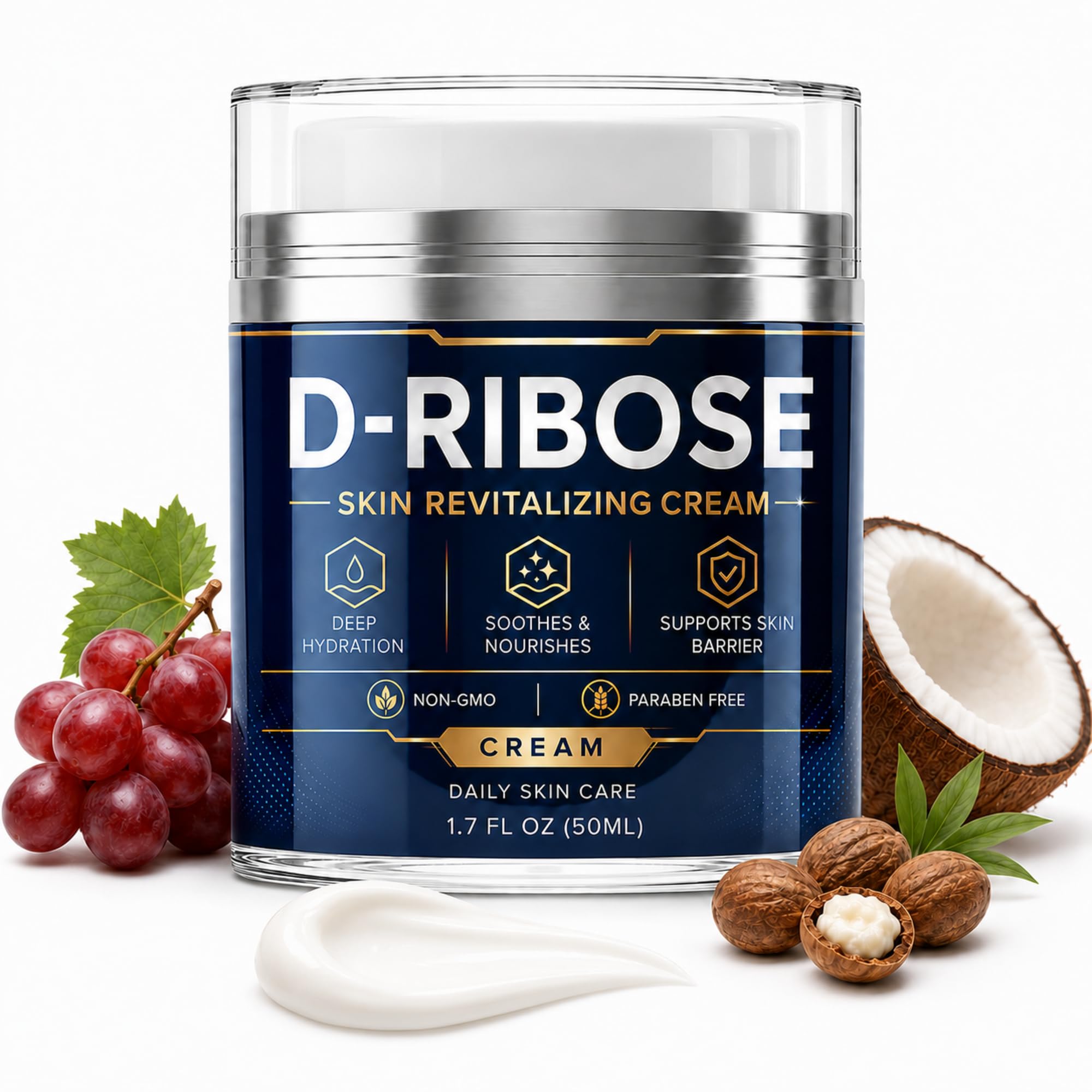 DRibose Revitalizing Face Cream for Dry, Dull & Stressed Skin, 50 mL