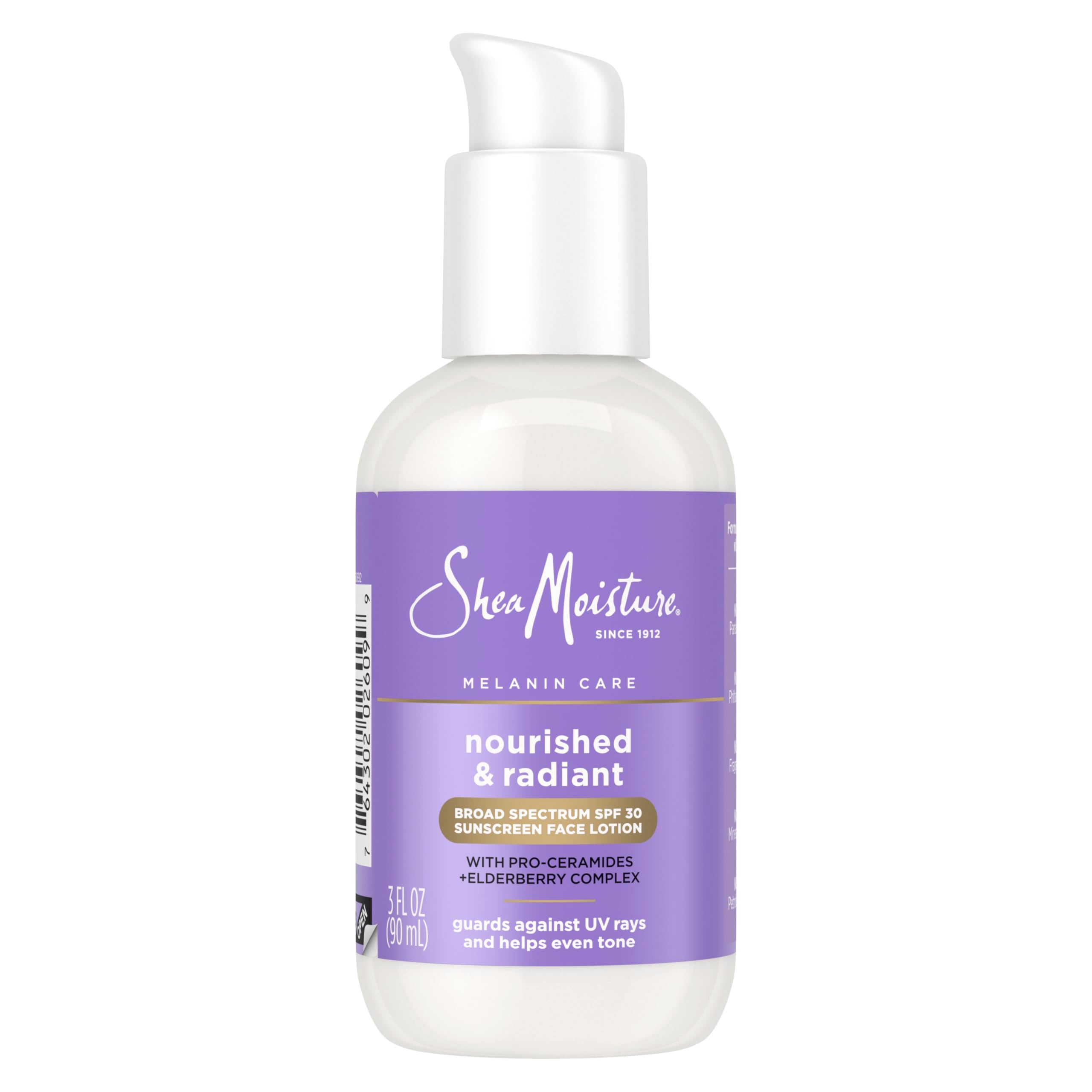 SheaMoisture Melanin Care Broad Spectrum SPF 30 Sunscreen Face Lotion Nourished & Radiant for Protection Against UV Rays & Even 