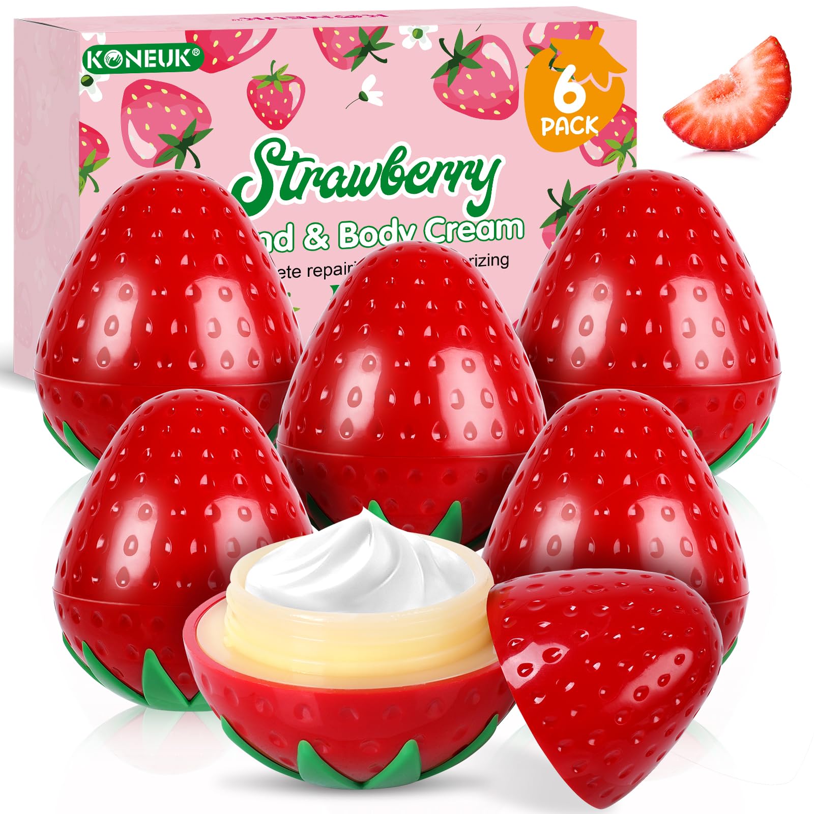 KONEUK 6 Pack Hand Cream Gifts Set For Women, Valentines Day Gifts for Her, Bulk Hand Lotion for Dry Cracked Hands, Mothers Day 