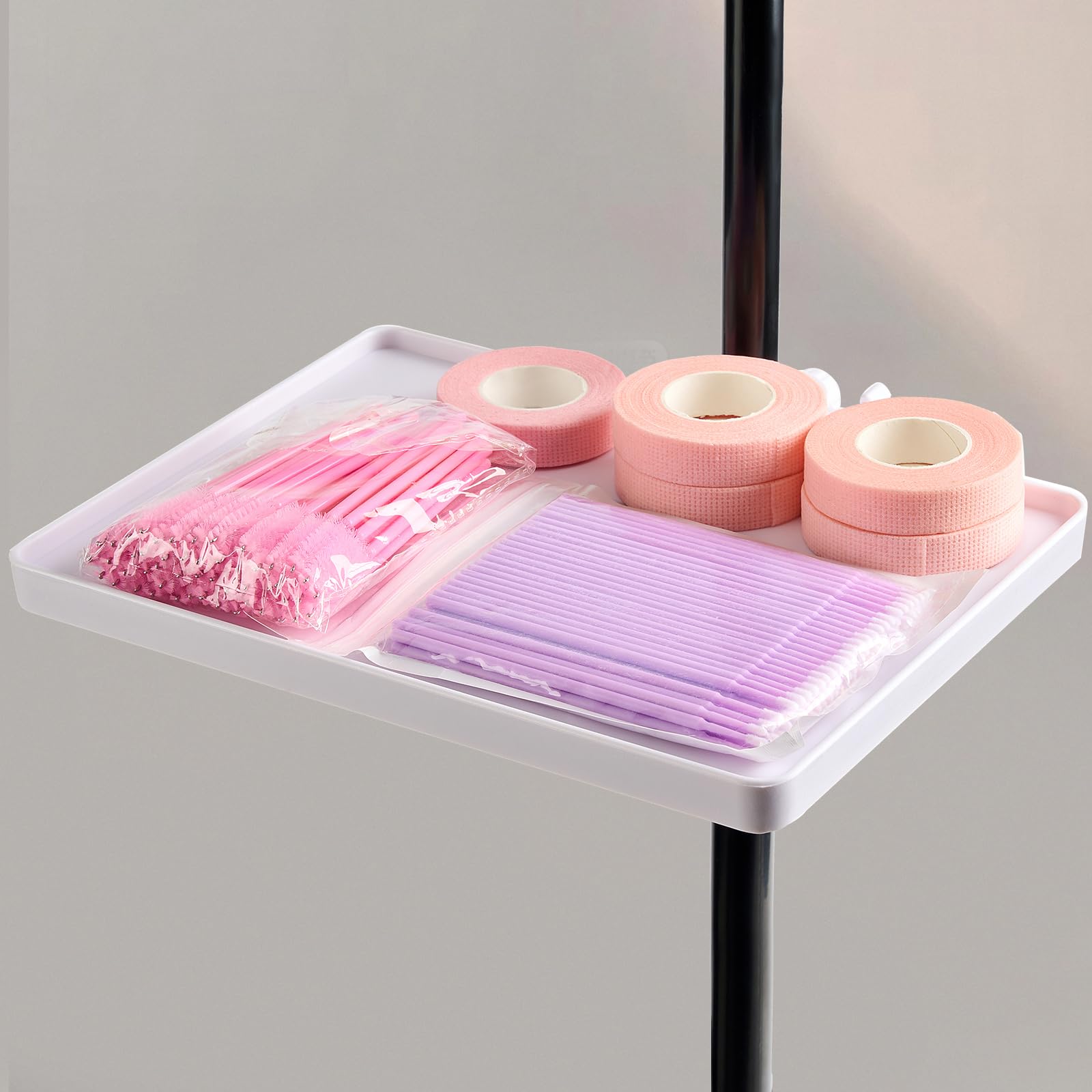 KONOVOLY Lash Tray Holder (9 inch  6.7 inch), Adjustable Plastic Essential Organizer Stand for Lash Techs, Eyelash Extension Sup