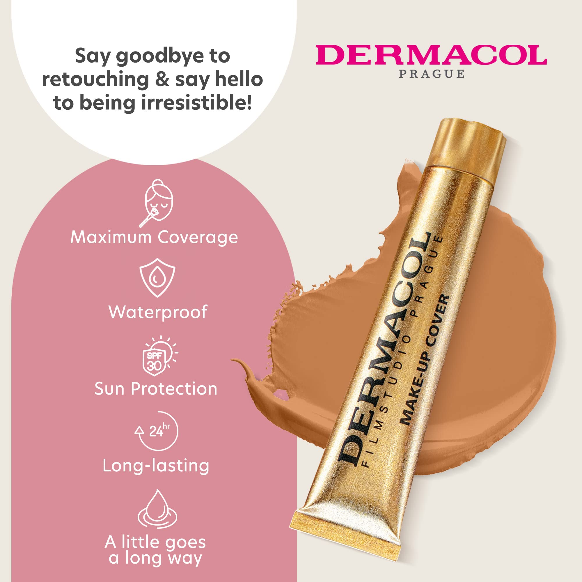 Dermacol - Full Coverage Foundation, Liquid Makeup Matte Foundation With Spf 30, Waterproof Foundation For Oily Skin, Acne, & Un