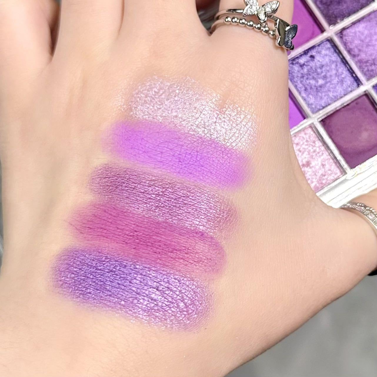 Go Ho 9 Colors Purple Eyeshadow Palette,Light To Dark Purple Eye Shadow Palette,Matte&Shimmer Eye Makeup Palette,Waterproof Powd