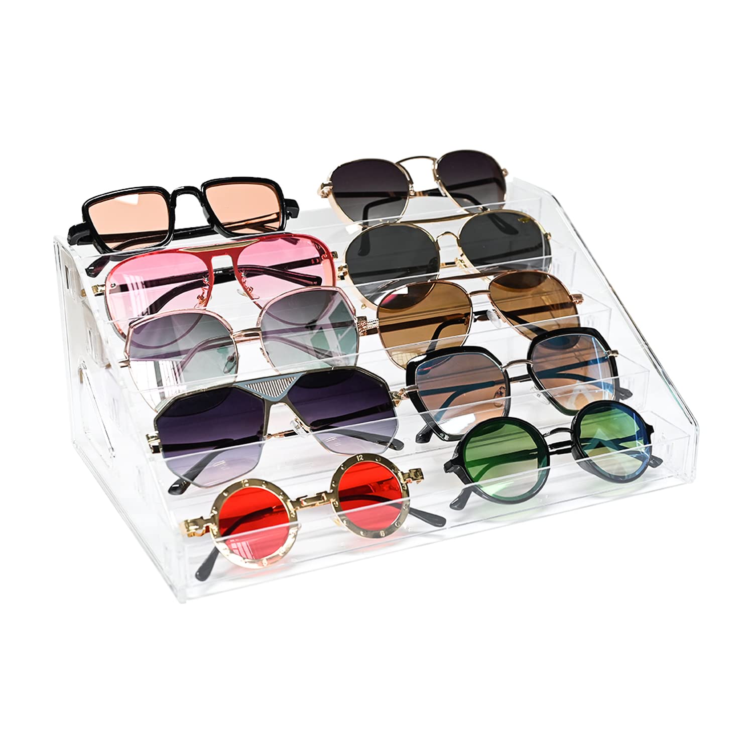 LoengMax Sunglasses Organizer -Nail Polish Organizer - Clear Eyeglasses Display - Eyeglasses Storage - Essential Oils Holder(5 L