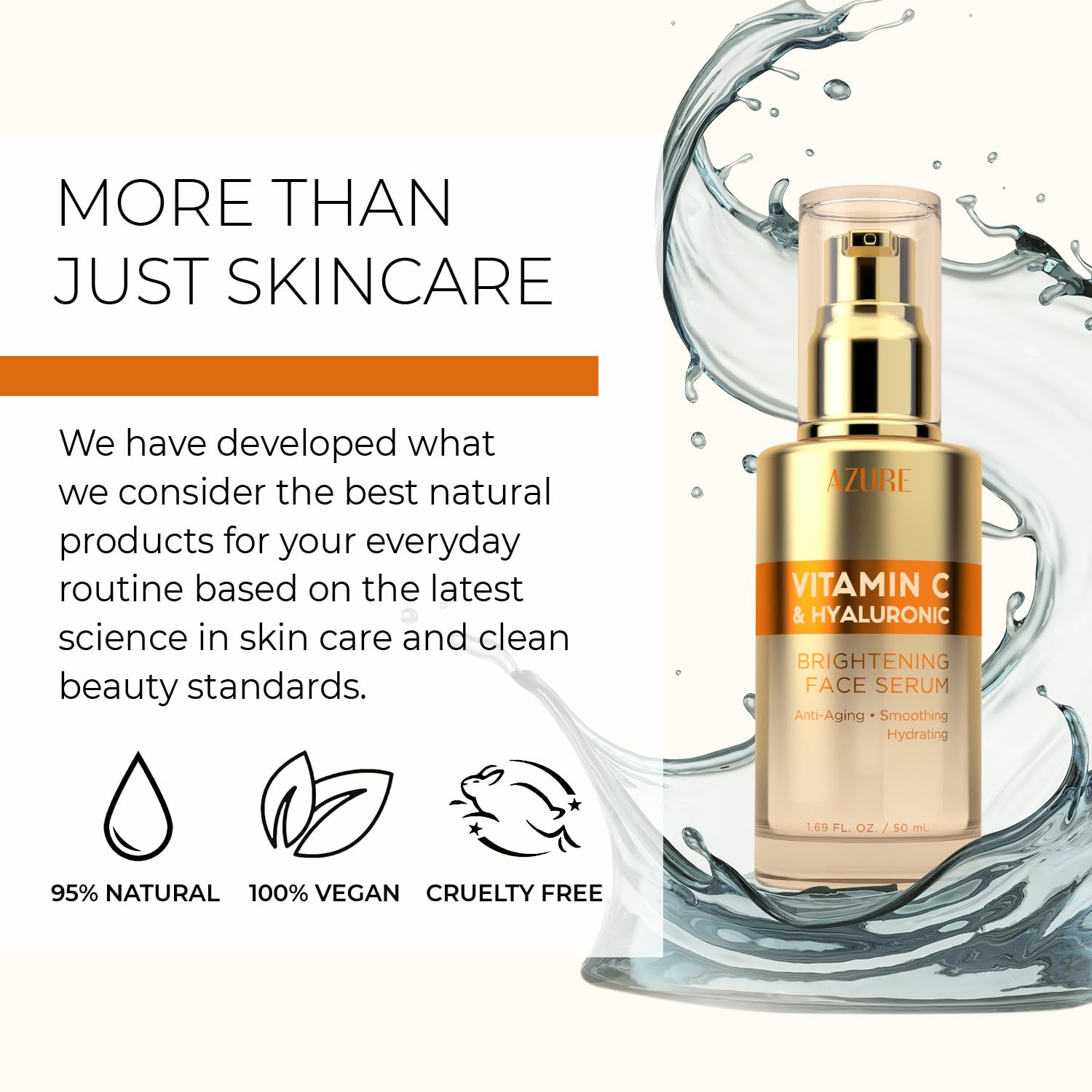 Vitamin C Serum With Hyaluronic Acid - Dermatologist Tested - Korean Skin Care - Anti Aging & Acne Face Serum - Cruelty Free - A