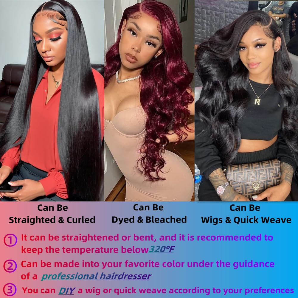 Superfect Human Hair Bundles 20 22 24 26 Inch Body Wave Bundles Human Hair 12A 100% Unprocessed Brazilian Virgin Hair Weave 4 Bu