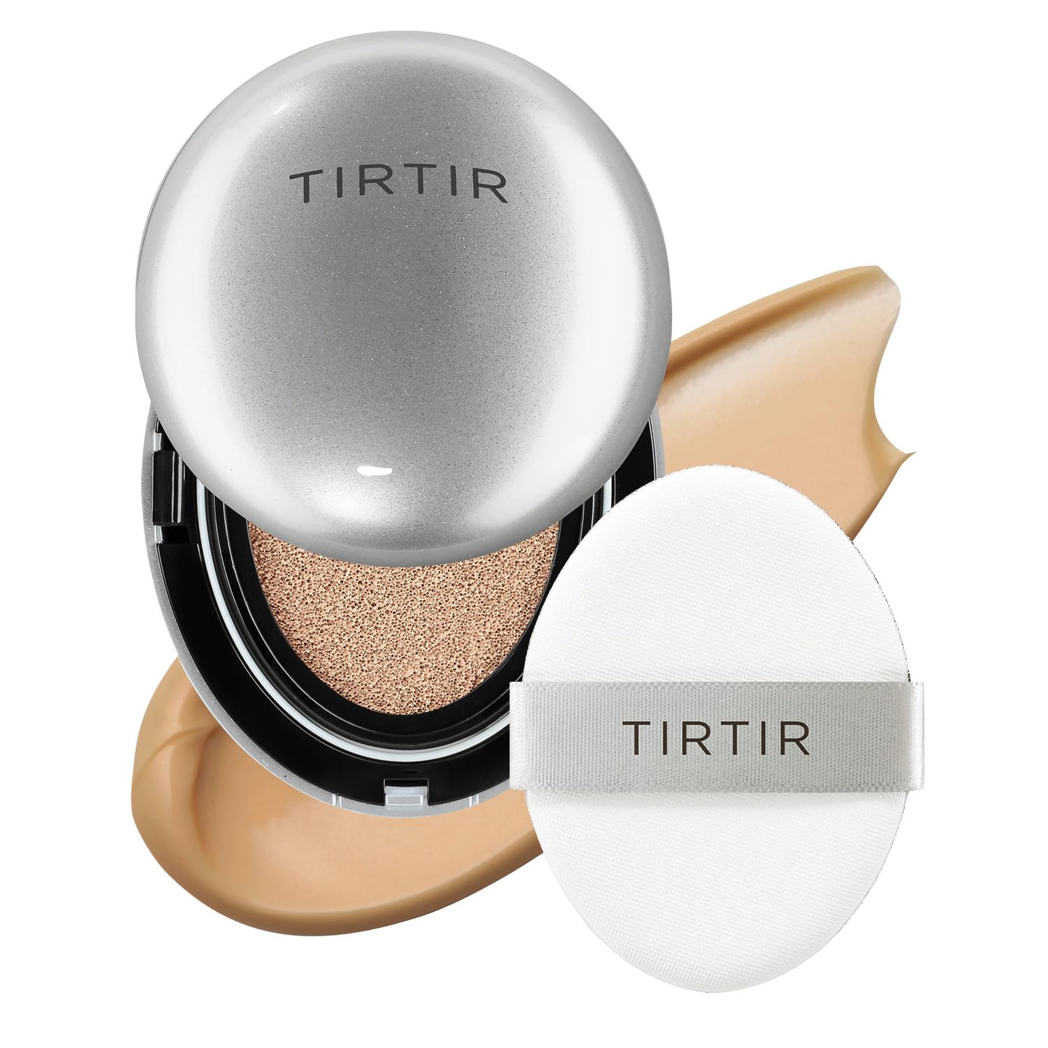 Tirtir Mask Fit Aura Silver Cushion Foundation | Semi-Glow Finish, Natural Coverage, Moisturizing, Lightweight, Korean Cushion F