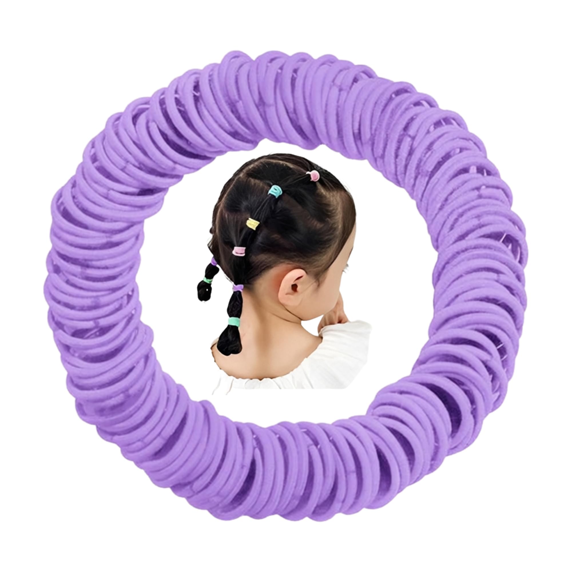 4mm Purple headband -200 elastic headbands, suitable for women and girls headbands, suitable for daily exercise ponytail (Purpl