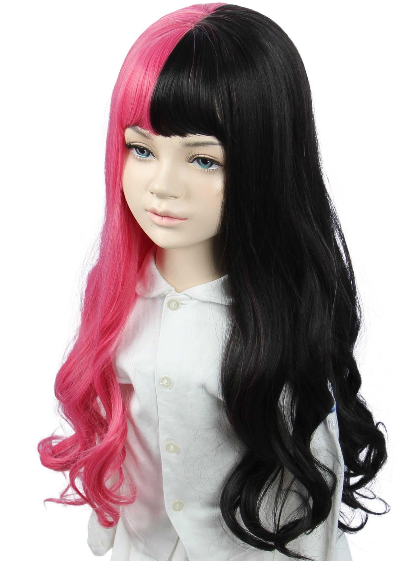 Linfairy Kids Pink And Black Wig Halloween Costume Cosplay Wig For Child