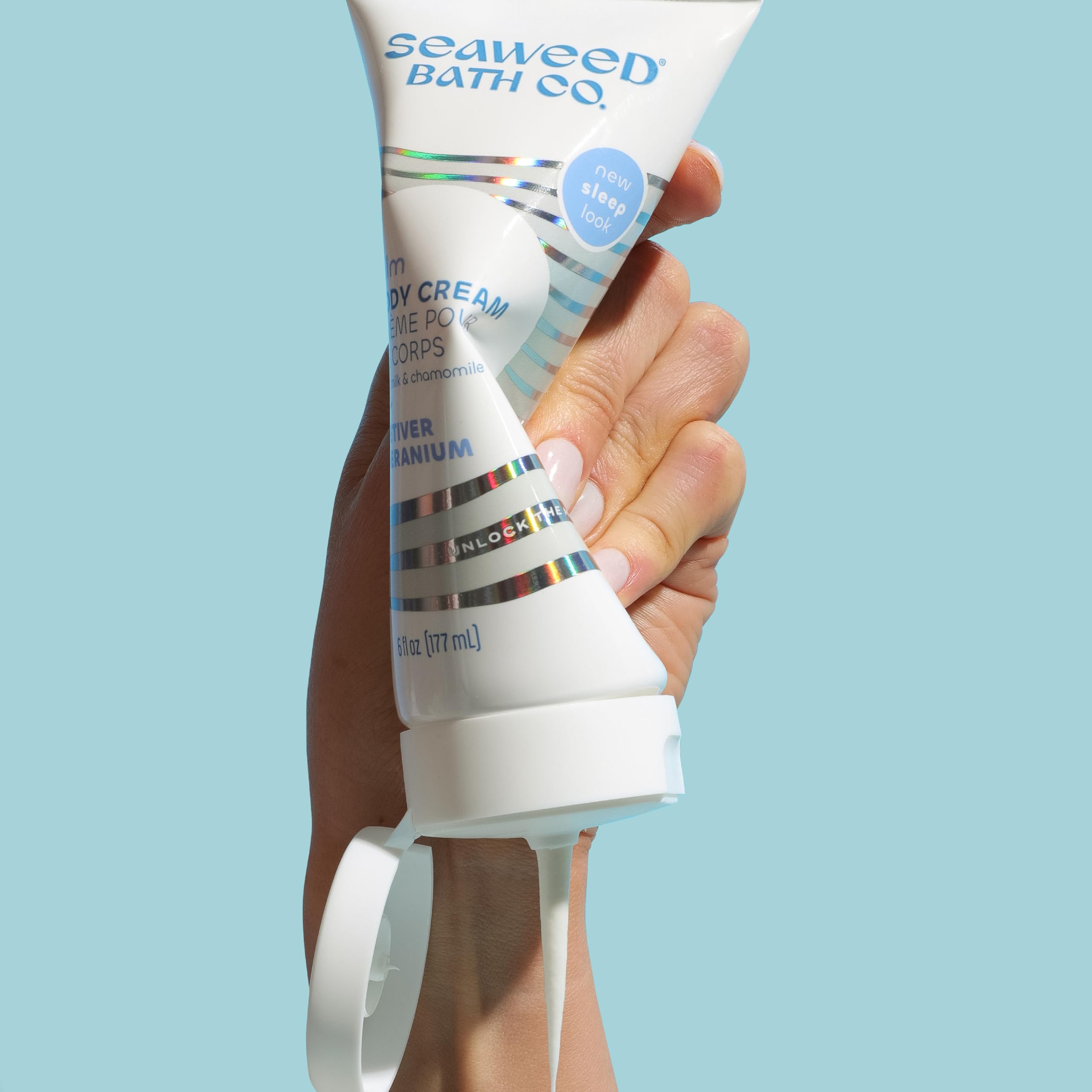 The Seaweed Bath Co. Sleep Body Cream, Calm, Nutrient-Rich Bladderwrack Seaweed, Vegan, Paraben Free, 6 Fl. Oz.