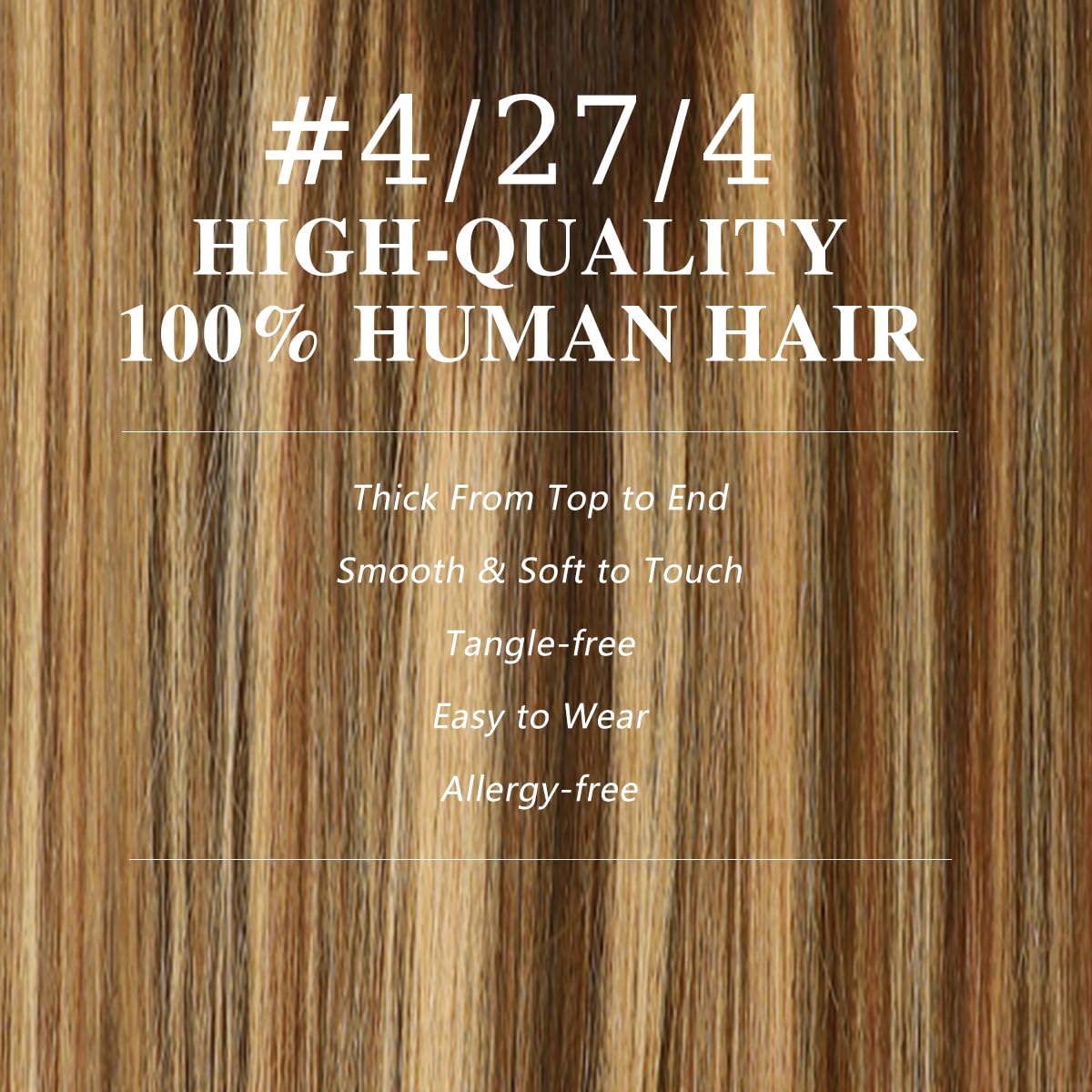 Pobokix Balayage Clip In Hair Extensions Real Human Hair Straight Human Hair Clip Ins For Women, Natural Soft Remy Human Hair, 8