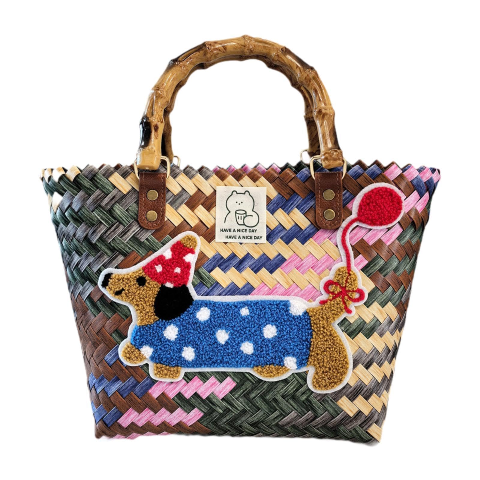 Atorse Women Handbag Dachshund Dog Casual Top Handle Bag For Travel Vacation Summer Style C