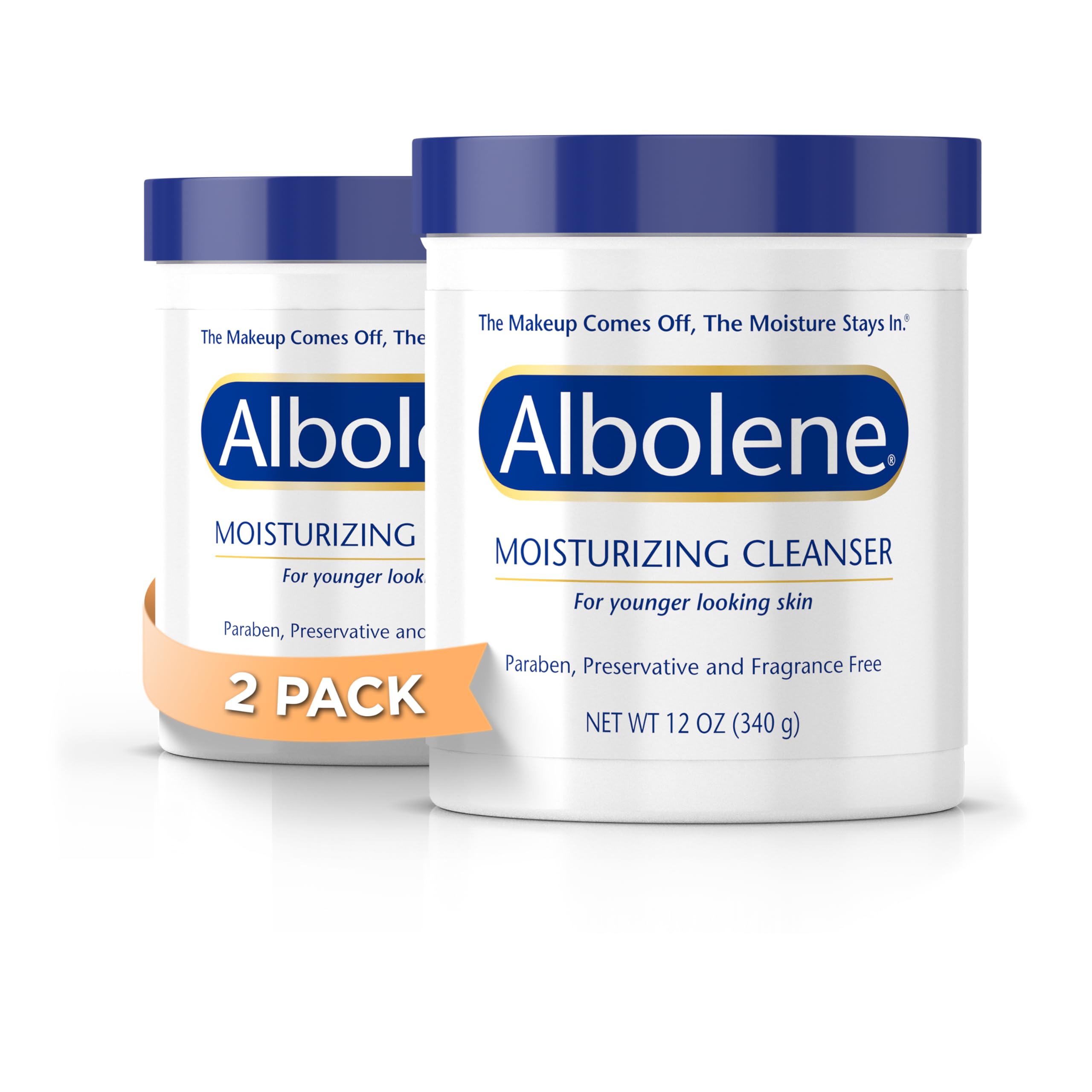 Albolene Face Moisturizer And Makeup Remover, Facial Cleanser And Cleansing Balm, Fragrance Free Cream, 12 Oz (2 Pack)