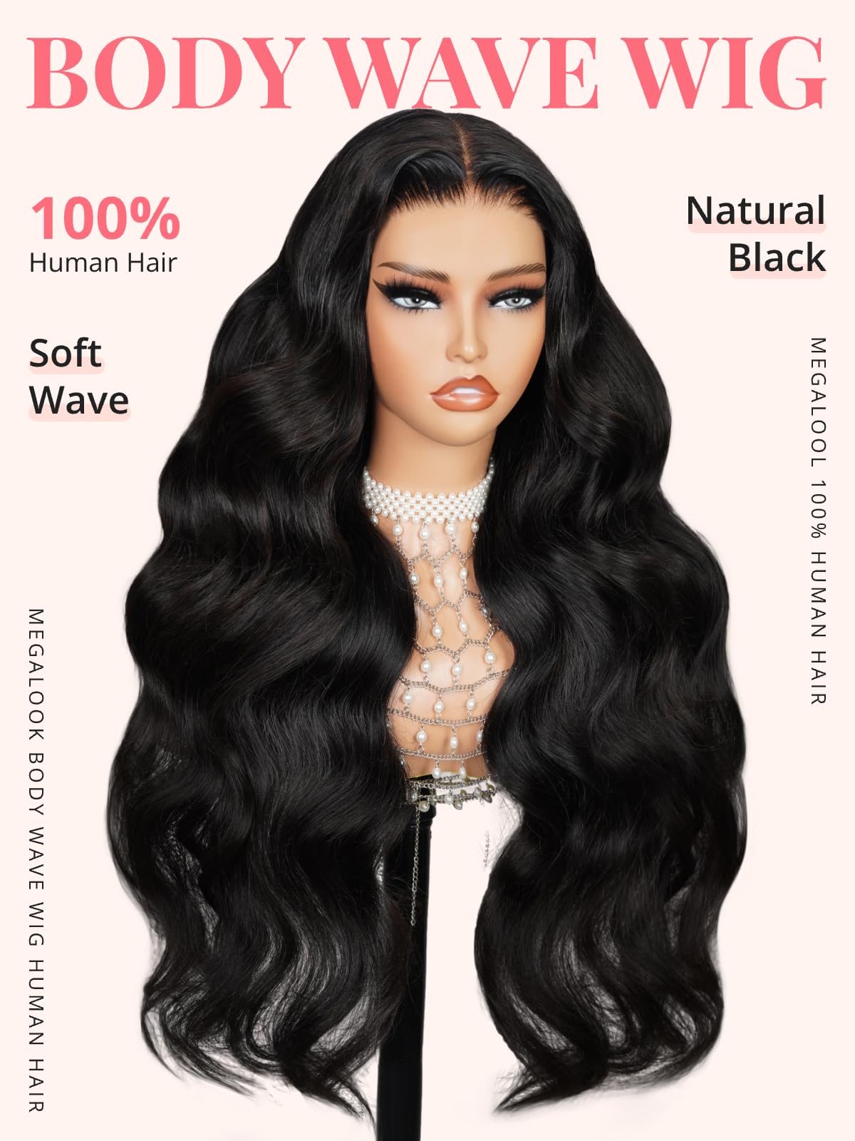 Megalook Upgraded Ready To Go Glueless Wig 12A 220% Density Body Wave Lace Front Wigs Human Hair Pre Plucked Pre Cut 6X5 Hd Clos
