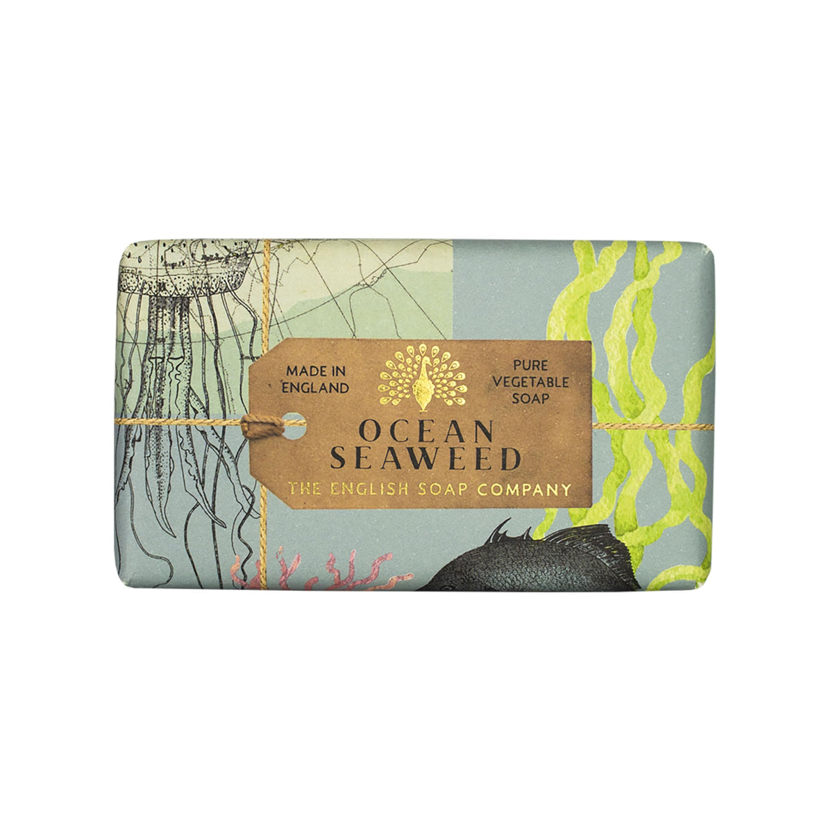 The English Soap Company Anniversary Wrapped Soap Bar, Luxury Seaweed Shea Butter Soap Bar, Exfoliating Soap Bar for Face and Bo